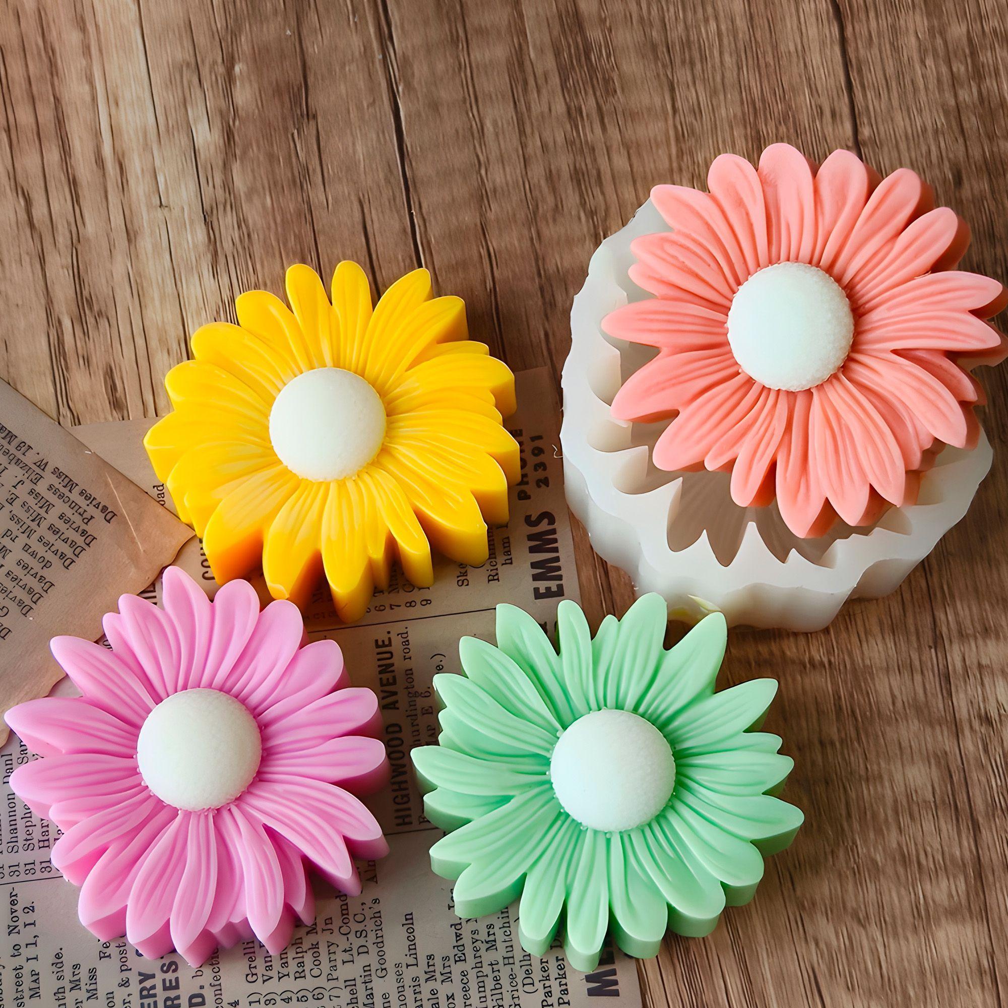 3 Moldes Silicona Girasol Aromaterapia Velas 7 3 X 6 8 Cm-6