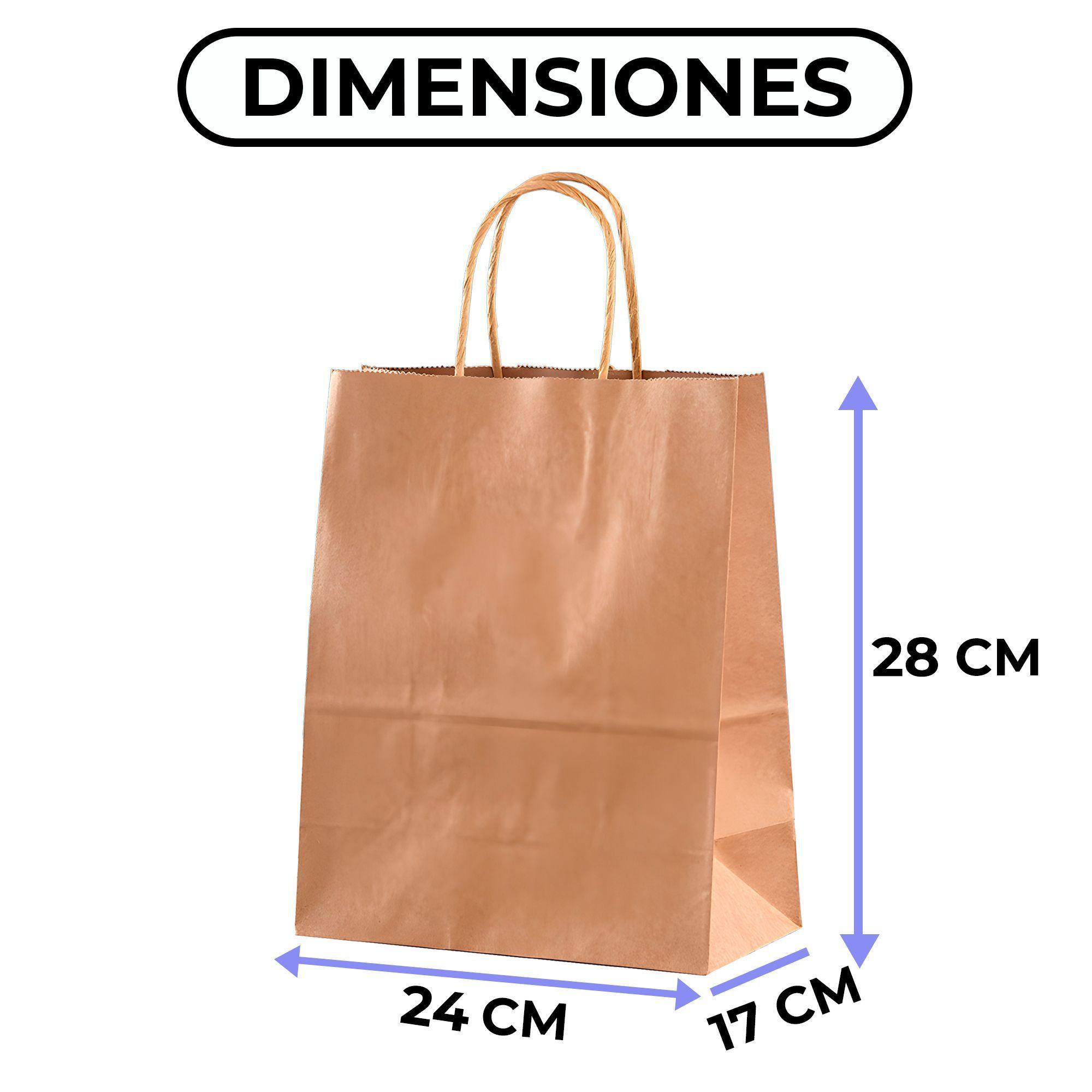 Bolsa Papel Kraft Ecológica Color Marron 24x17x28cm Pack X60-7