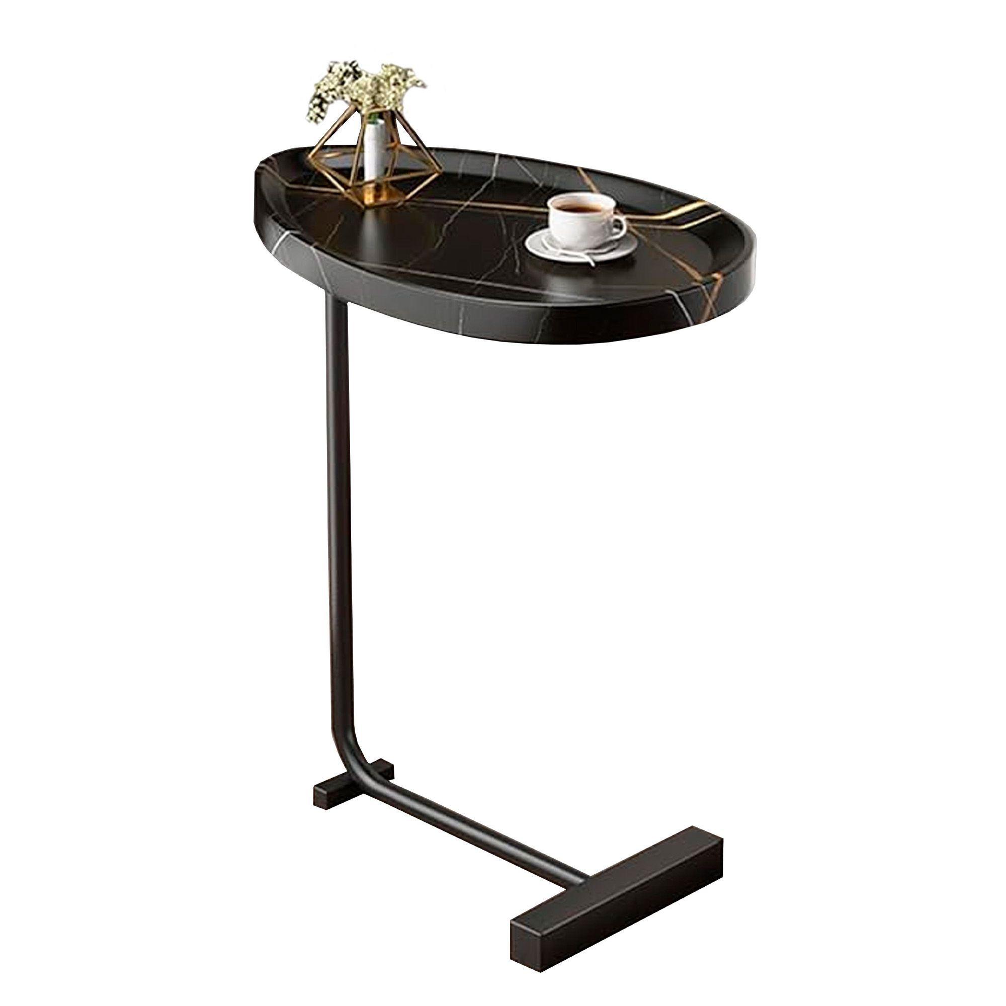 Mesa Lateral Auxiliar De Noche Ovalada Moderna Para Living-0