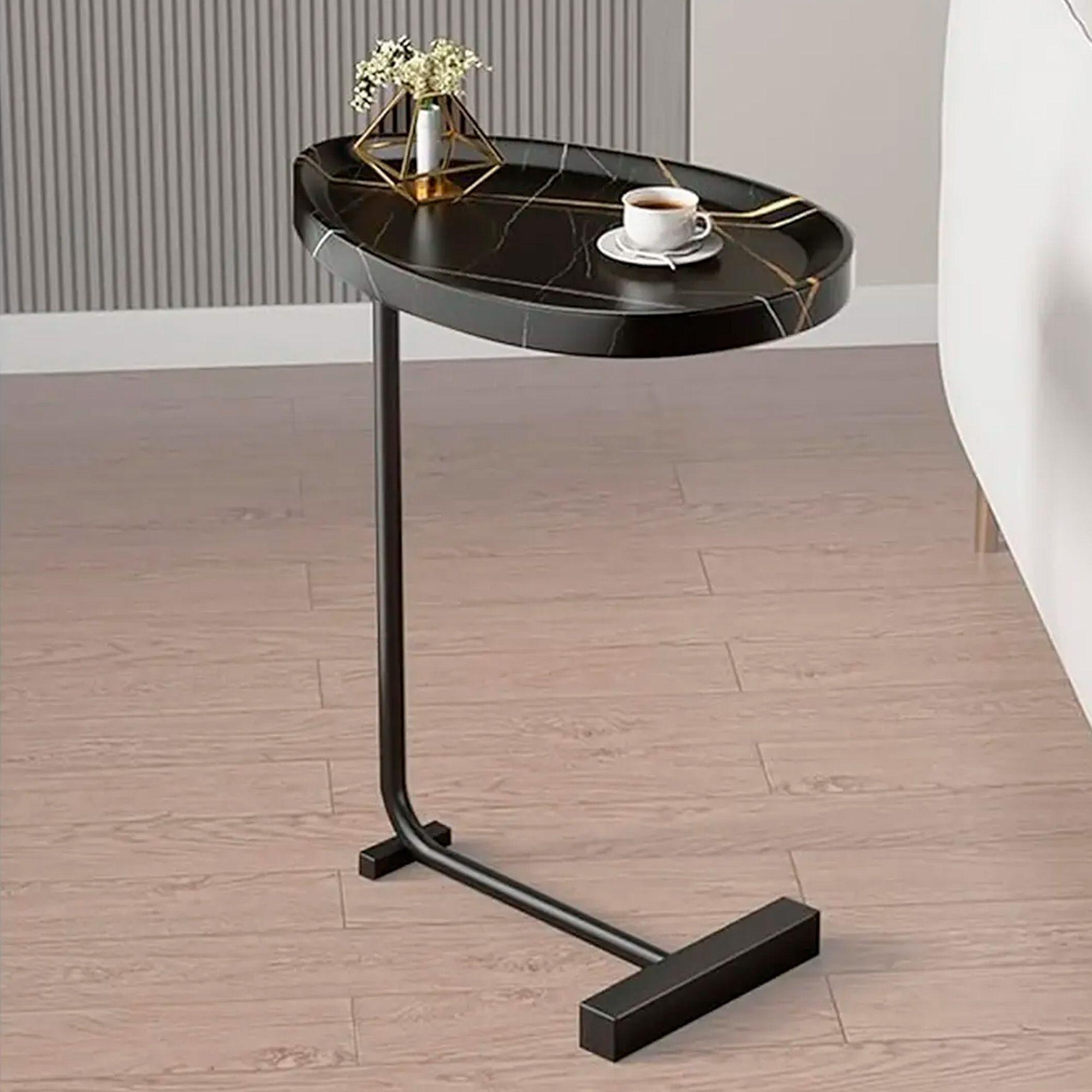 Mesa Lateral Auxiliar De Noche Ovalada Moderna Para Living-1