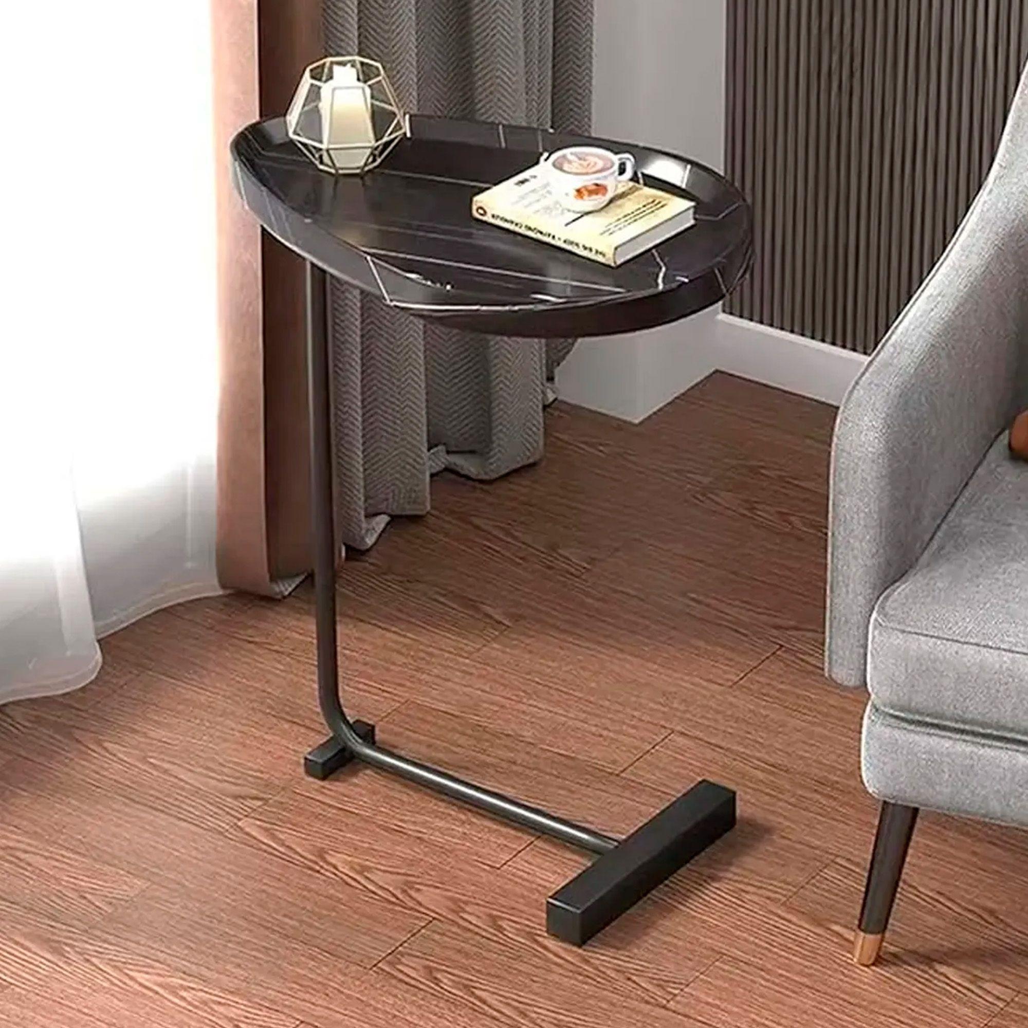 Mesa Lateral Auxiliar De Noche Ovalada Moderna Para Living-2