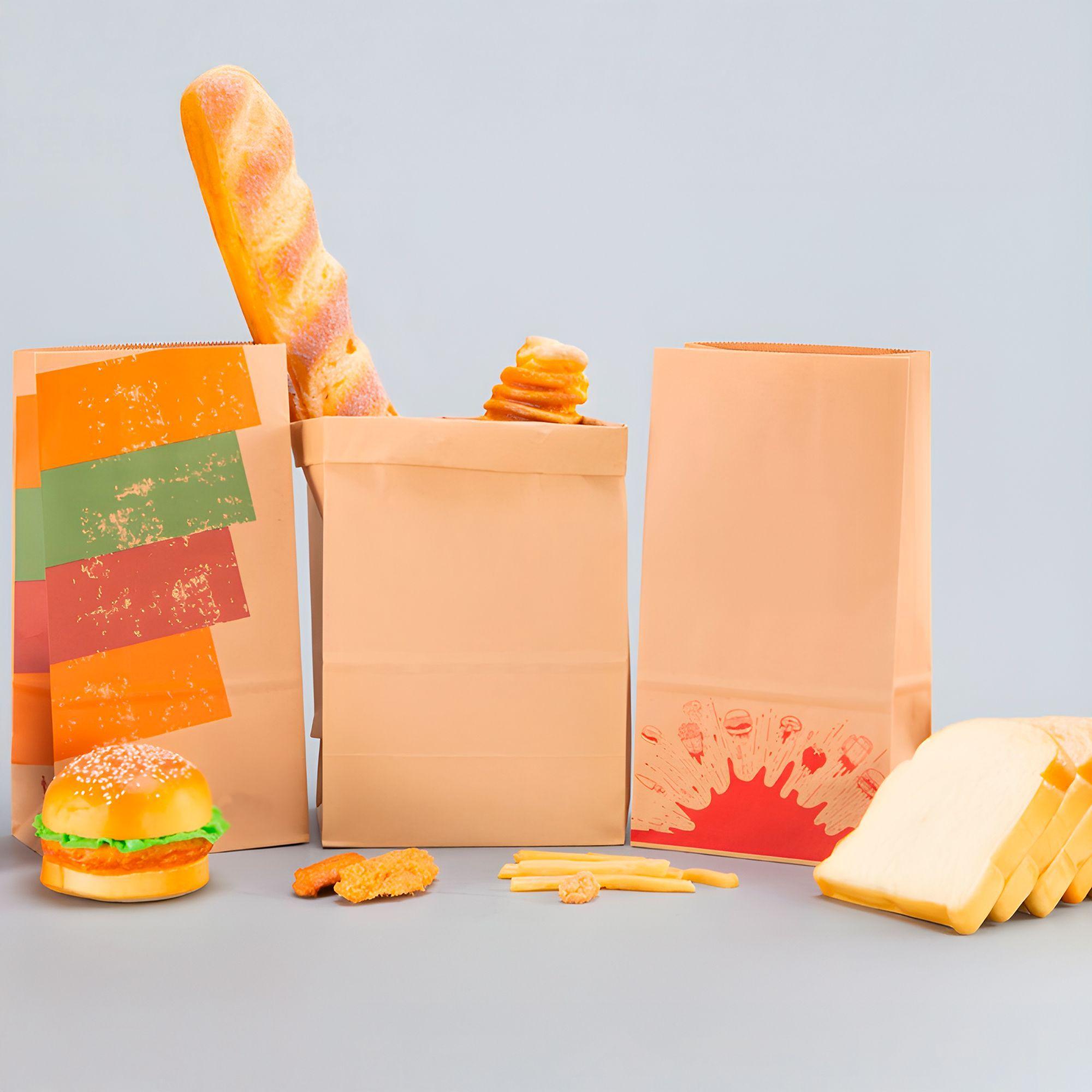 100 Bolsas De Papel Kraft Para Delivery Envios 33x25x42cm-1