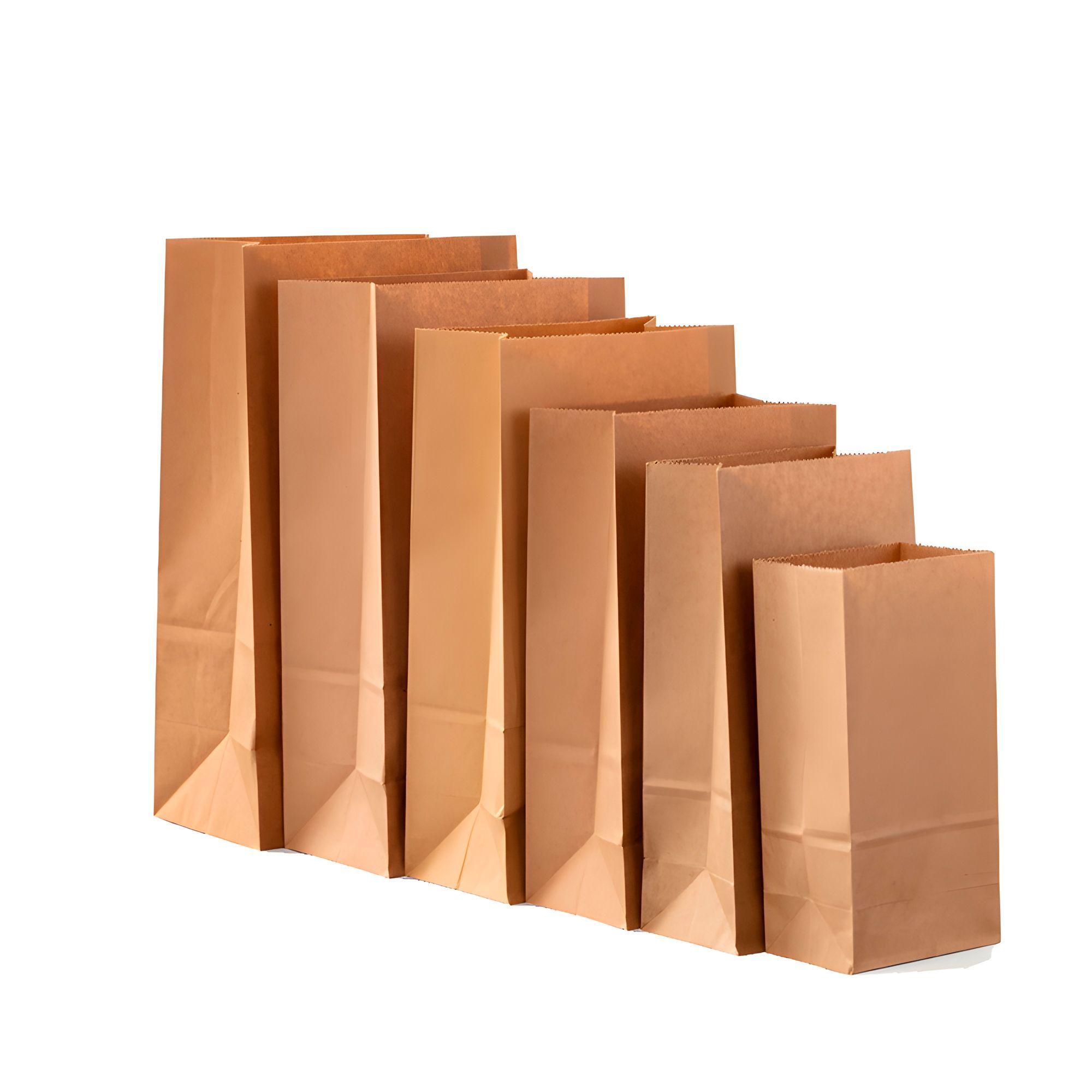100 Bolsas De Papel Kraft Para Delivery Envios 33x25x42cm-3