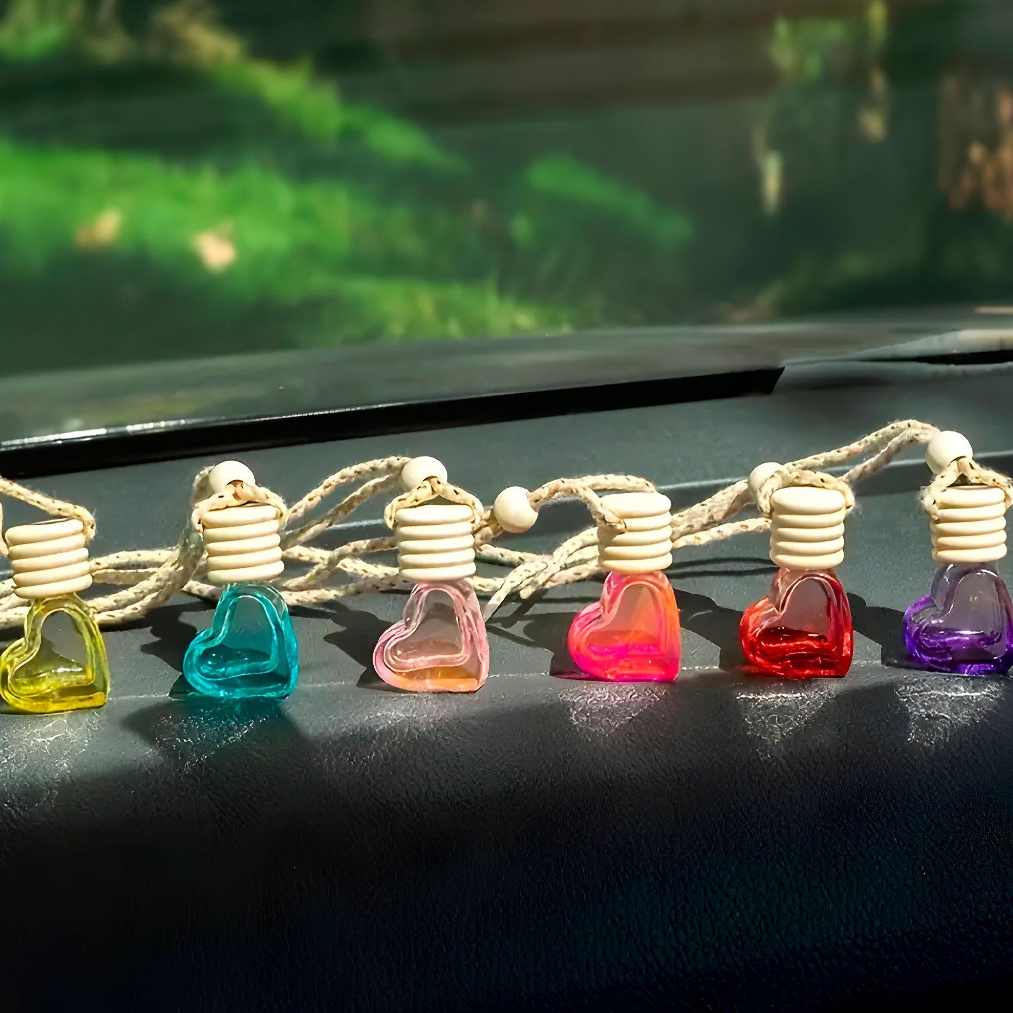 20 Frascos Difusores Auto Aromatizantes Corazón Aceites 5ml-7