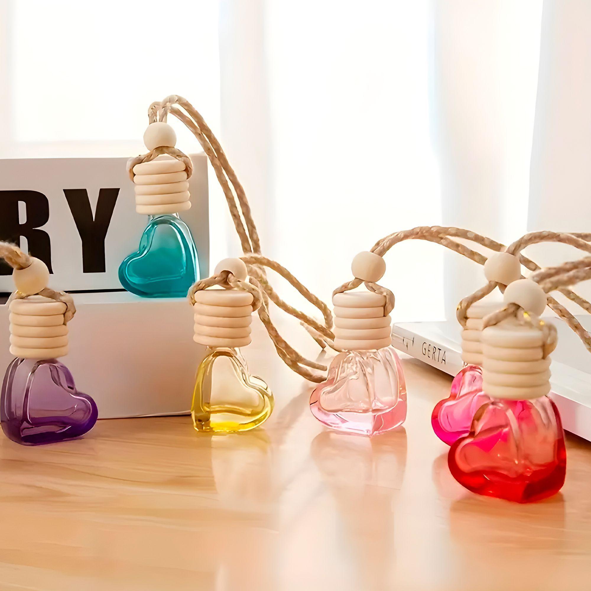 20 Frascos Difusores Auto Aromatizantes Corazón Aceites 5ml-8