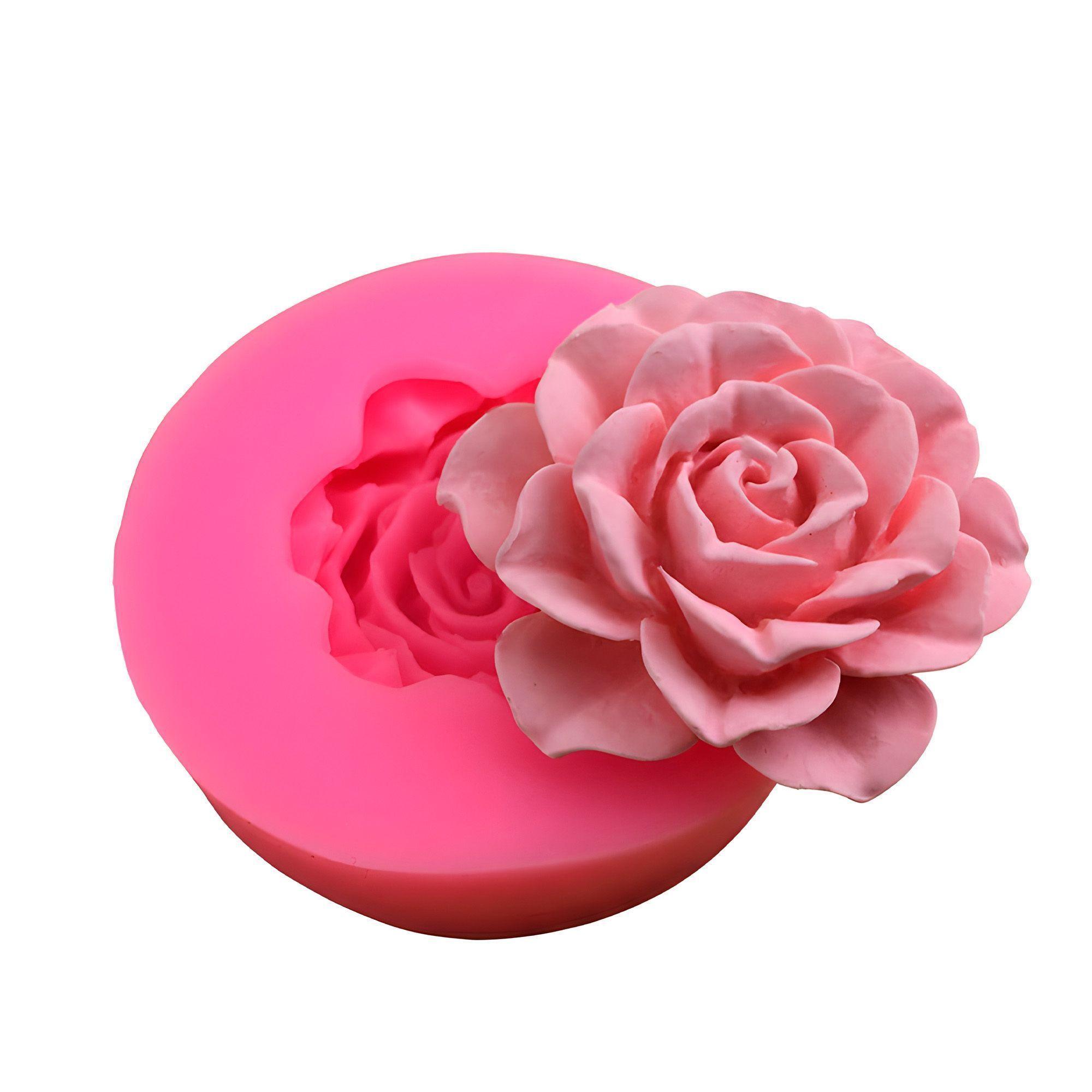3 Moldes Silicona Rosas Velas 6 X 2 Cm-0