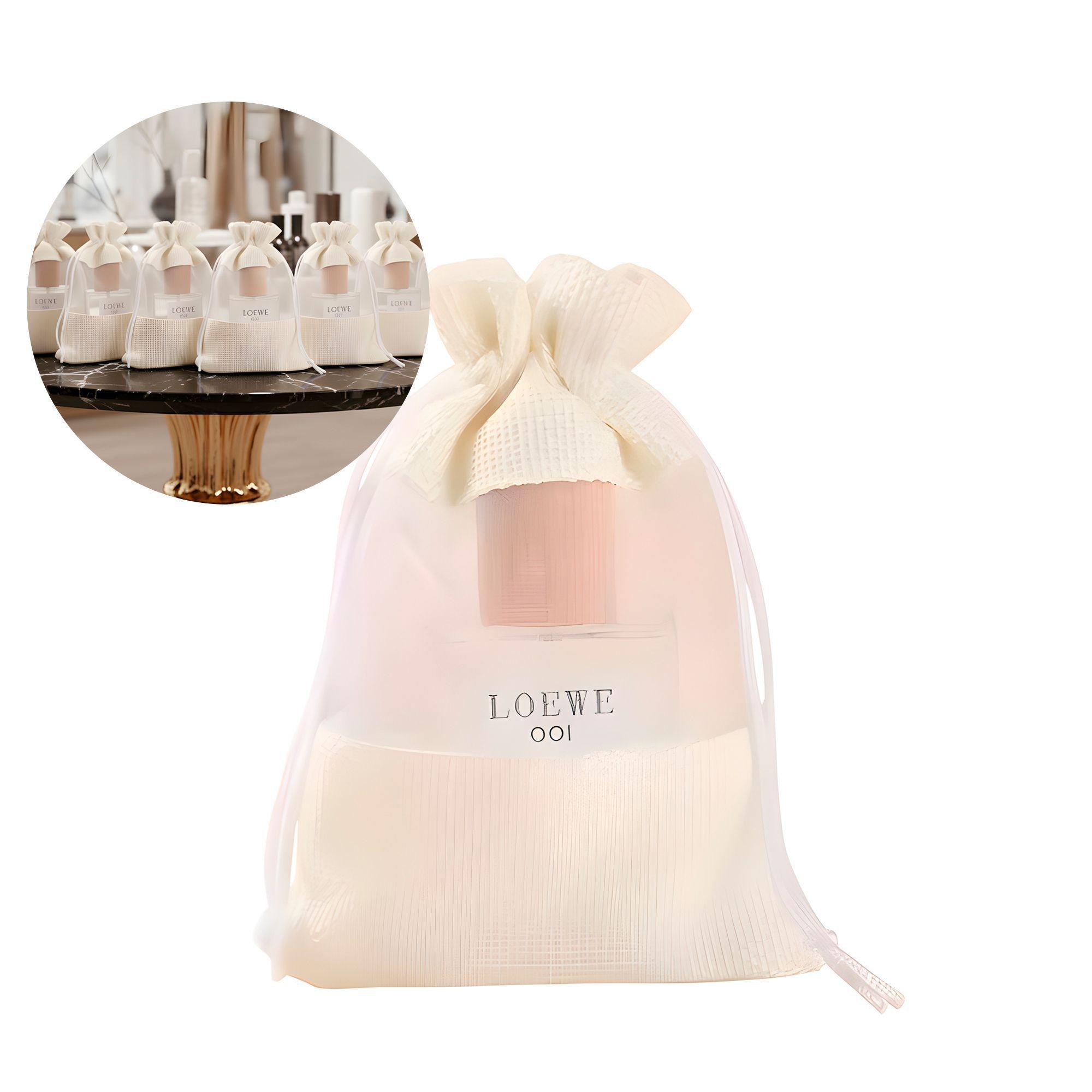 25 Bolsas De Organza Blancas Cordón Ventana Regalo 10x14 Cm-0