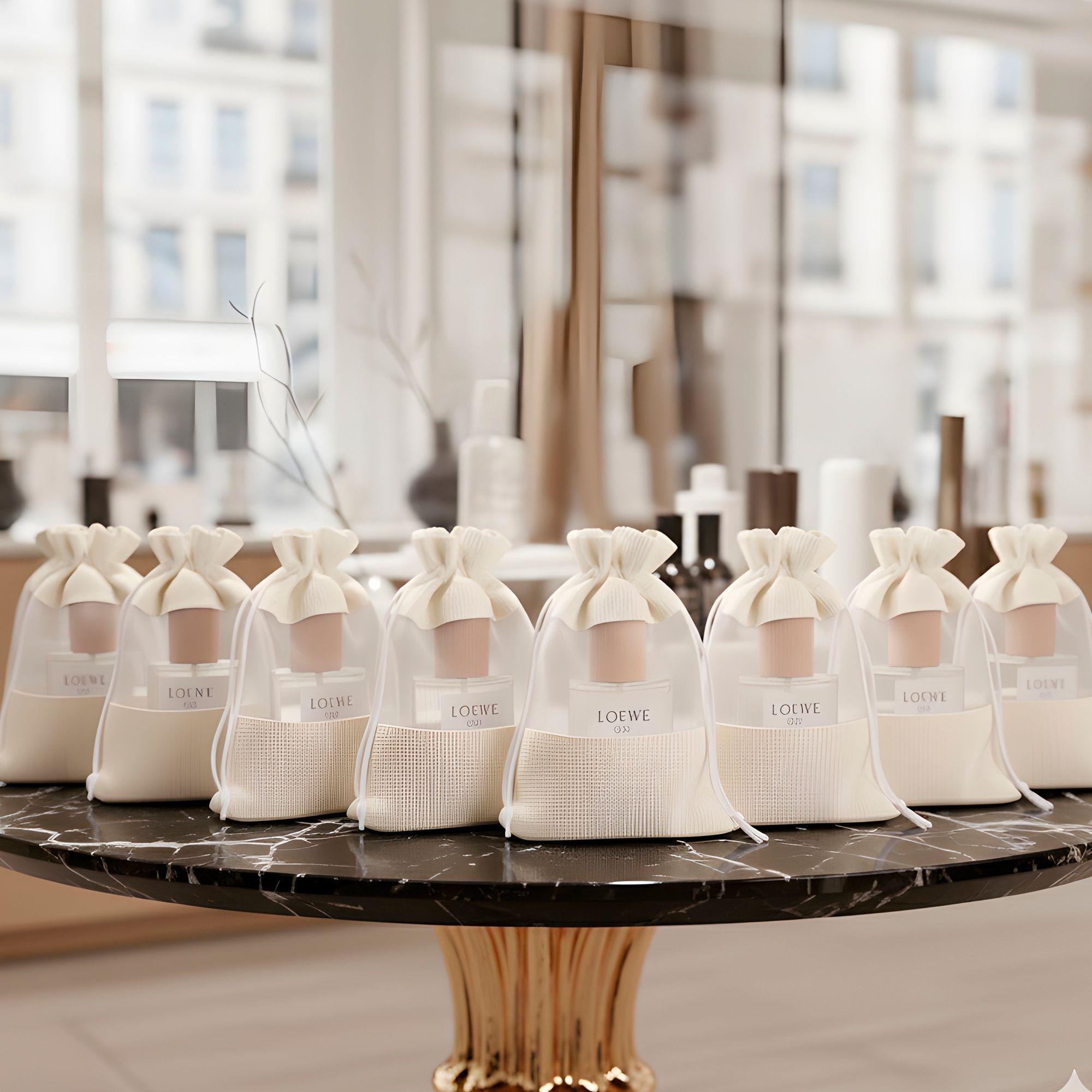 25 Bolsas De Organza Blancas Cordón Ventana Regalo 10x14 Cm-5