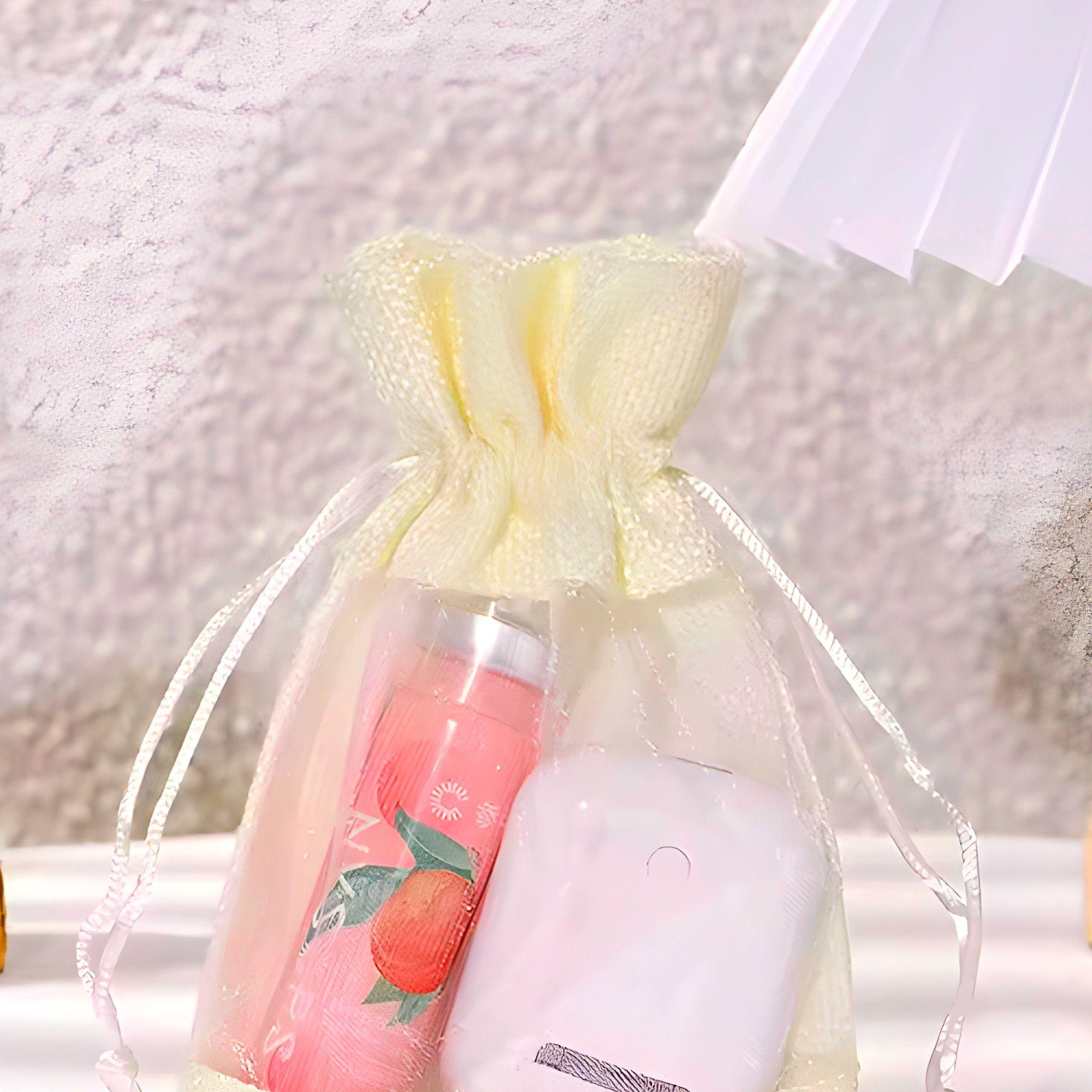 25 Bolsas De Organza Crema Cordón Ventana Regalo 10x14 Cm-4