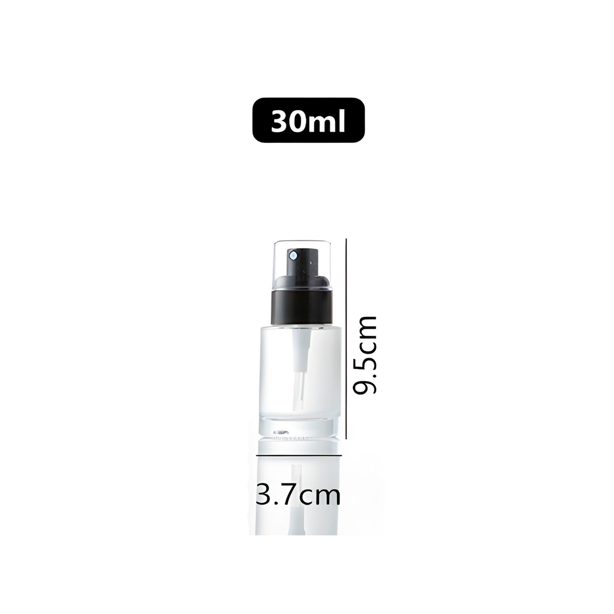 Set 12 Frascos Transparente Valvula De Spray Tapa Negra 30ml-3