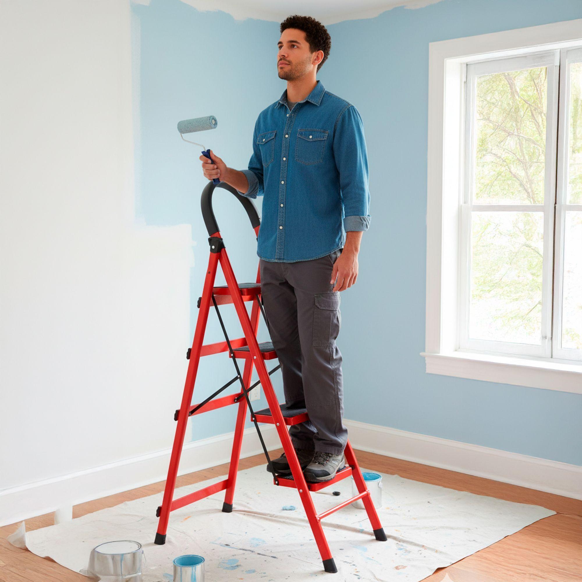 Escalera Plegable 4 Escalones Resistente Ferretería Hogar-2