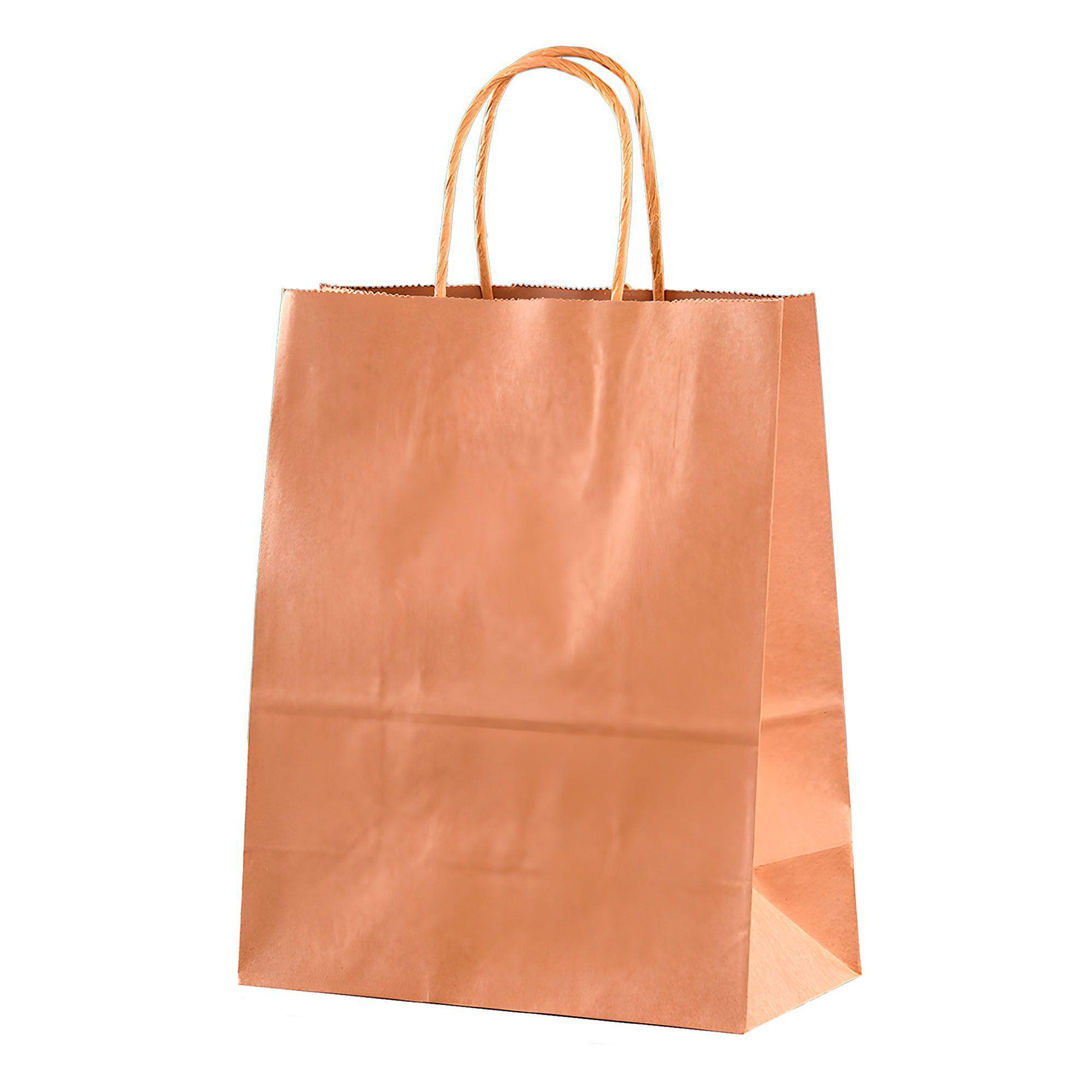 Bolsa Papel Kraft Ecologica Marron Color 24x17x28cm Pack X30-0