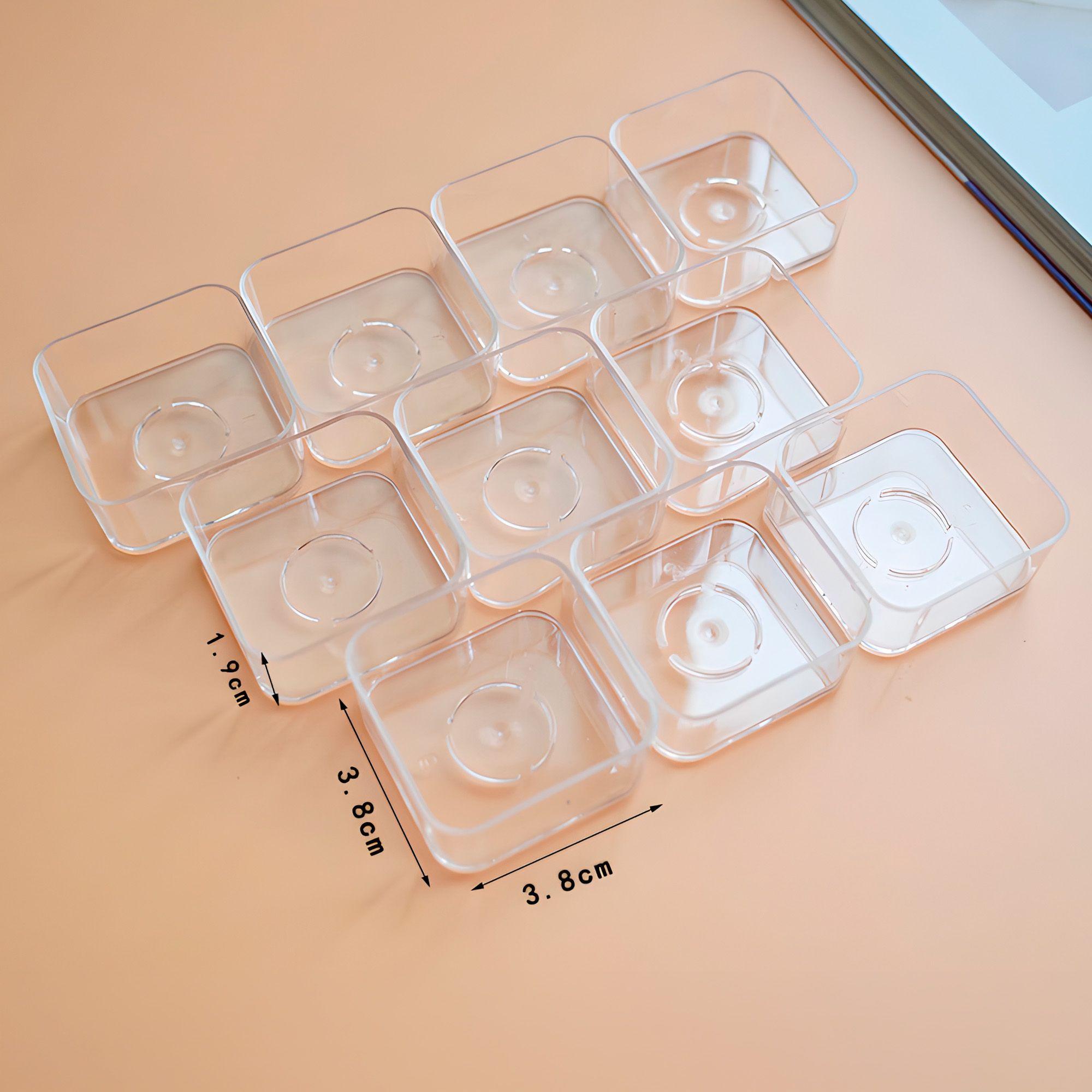 Porta Velas Vasos Cuadrado 10pcs Plástico Transparente Formas Tamaños-1