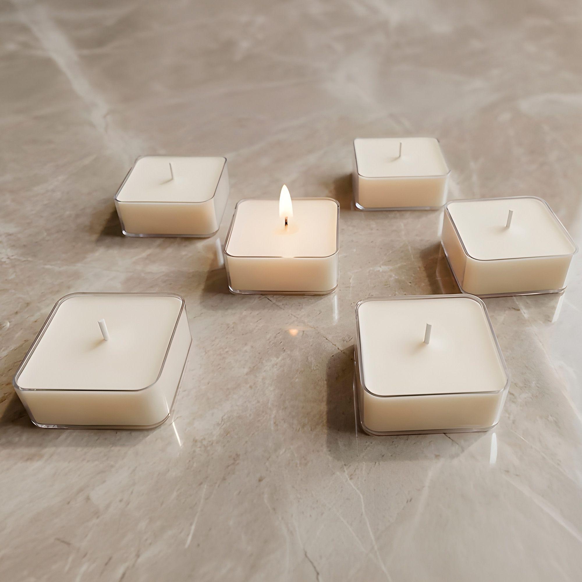 Porta Velas Vasos Cuadrado 10pcs Plástico Transparente Formas Tamaños-3