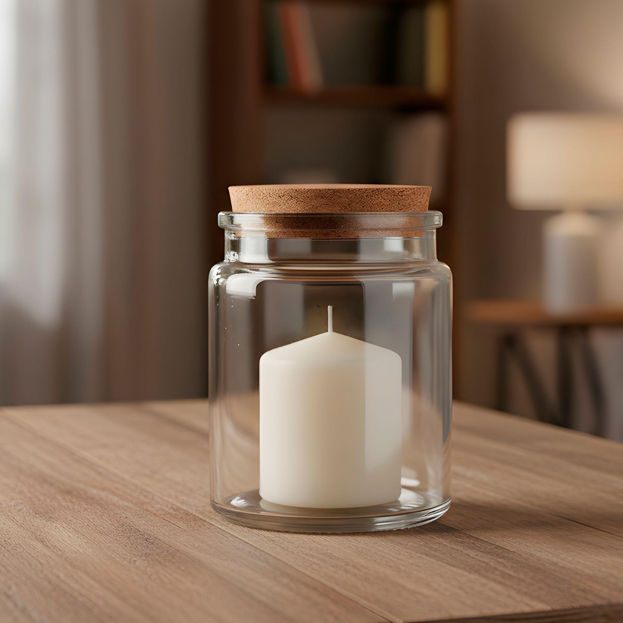 12 Frascos Porta Vela Vidrio Tapa De Corcho 200 Ml Colores-1