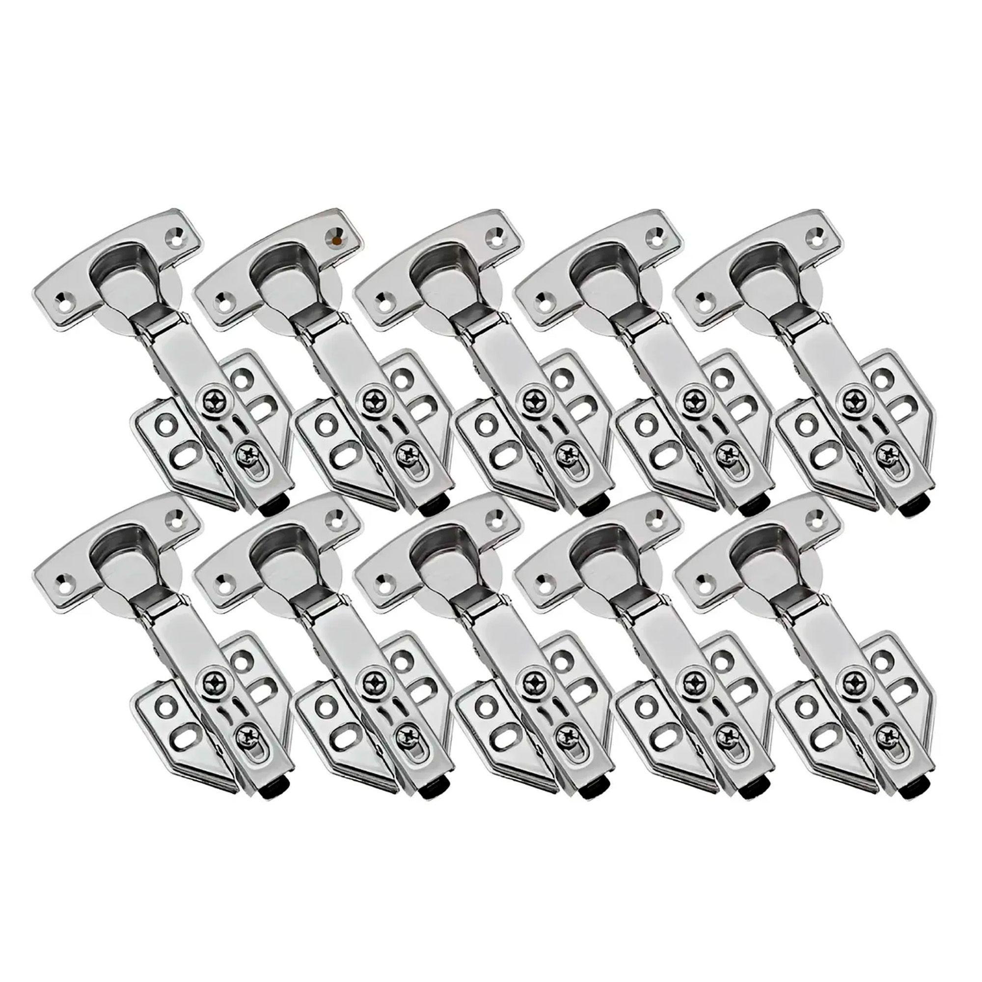 Set 10 Bisagras Rectas Reten Cierre Suave Para Muebles 35mm-0