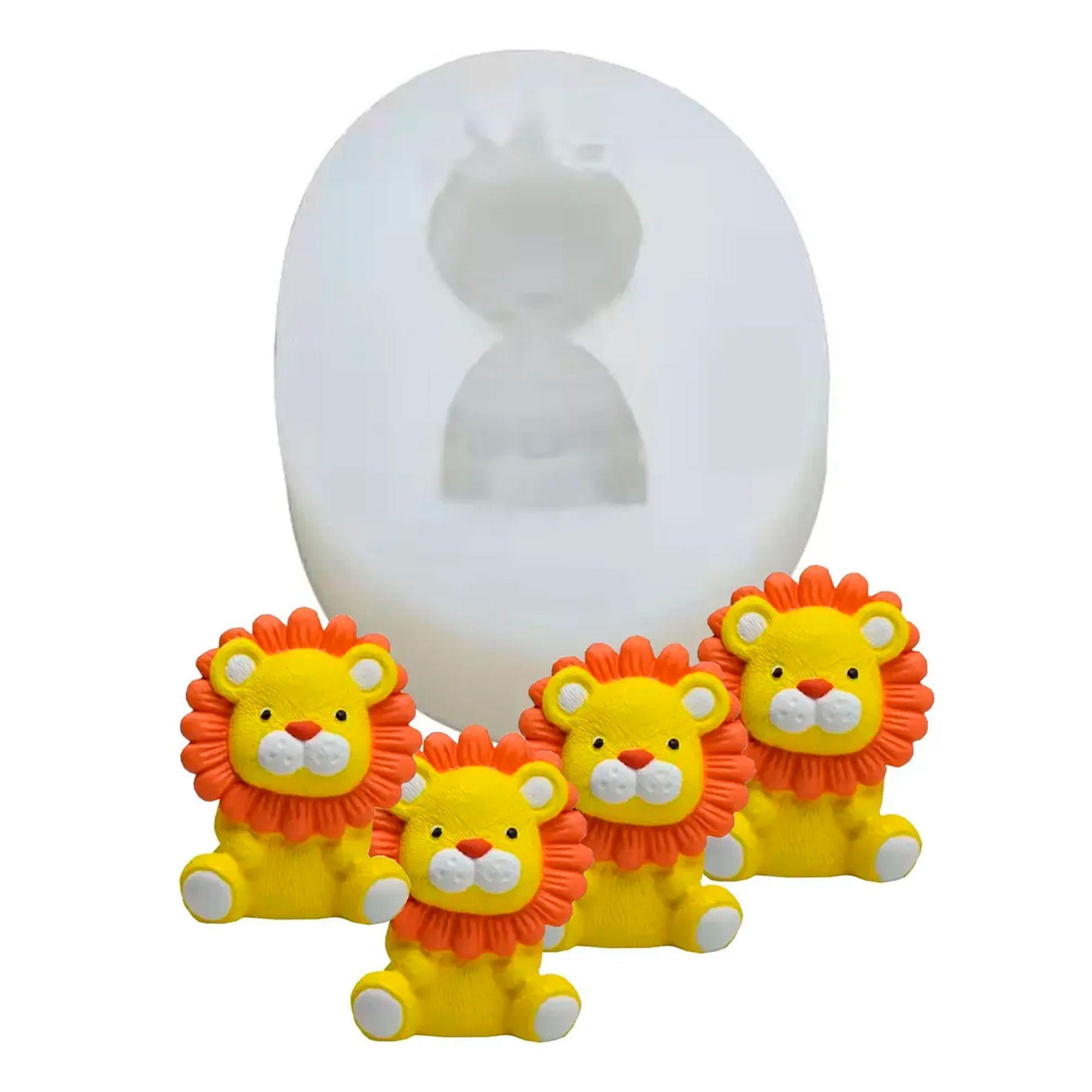 Molde Silicona Jabón Fondant Forma Animal Leonsito León X4-0
