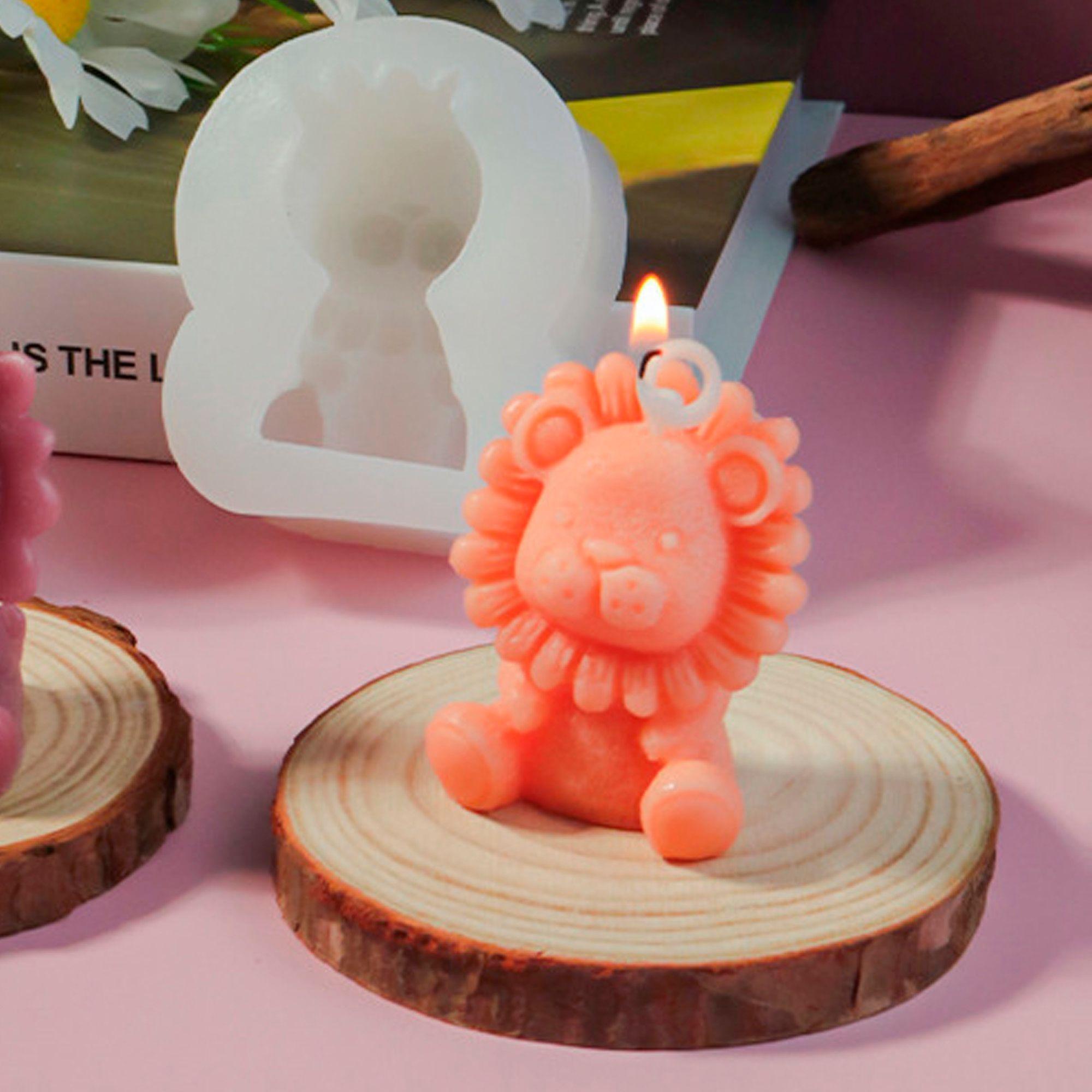 Molde Silicona Jabón Fondant Forma Animal Leonsito León X4-1
