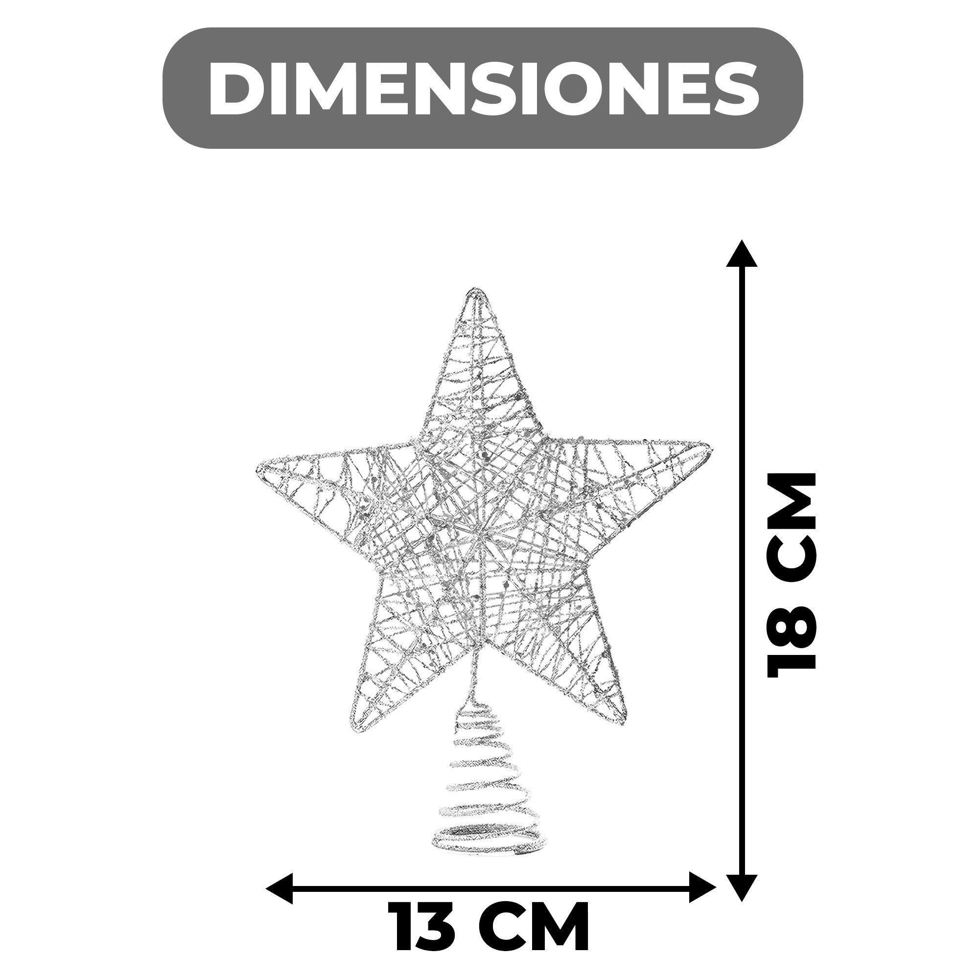 Estrella Navidad Doradas Plateadas Arbol Decoracion 18x23 Cm-1