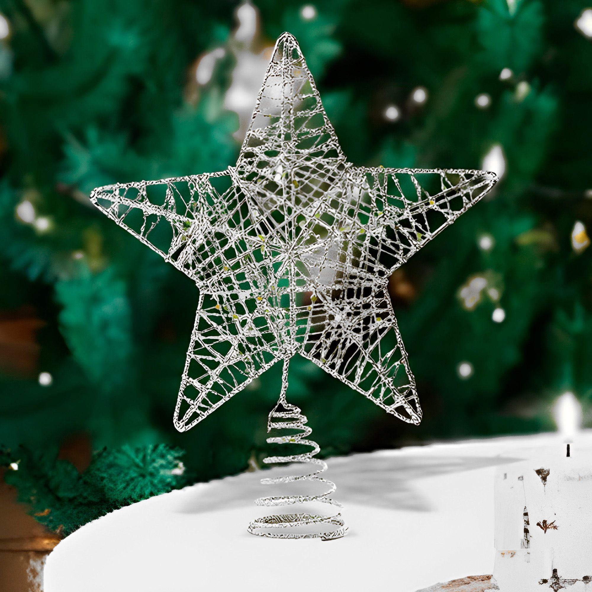 Estrella Navidad Doradas Plateadas Arbol Decoracion 18x23 Cm-6