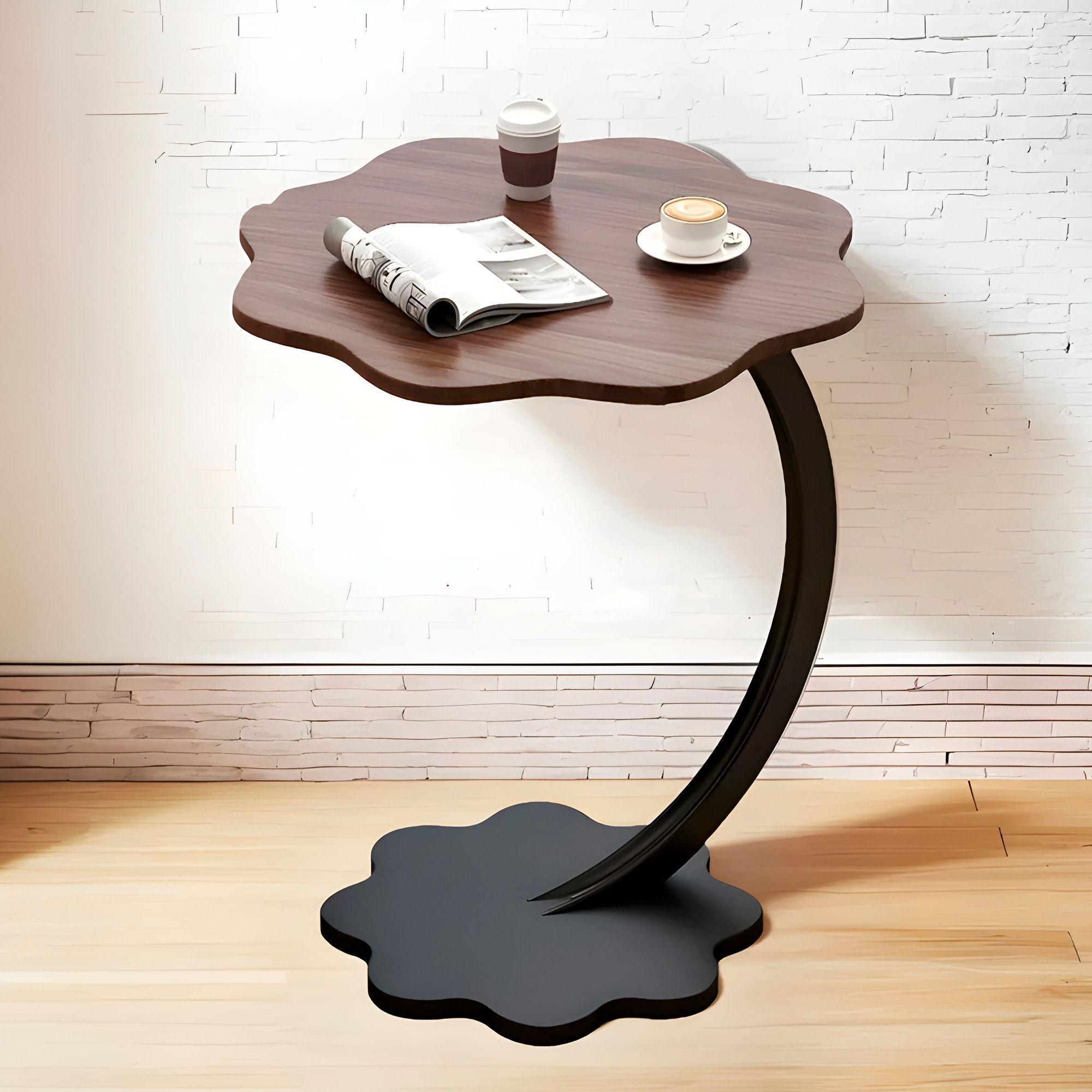 Mesa Centro Flor Redonda Living Lateral Auxiliar 59x40 Cm-2