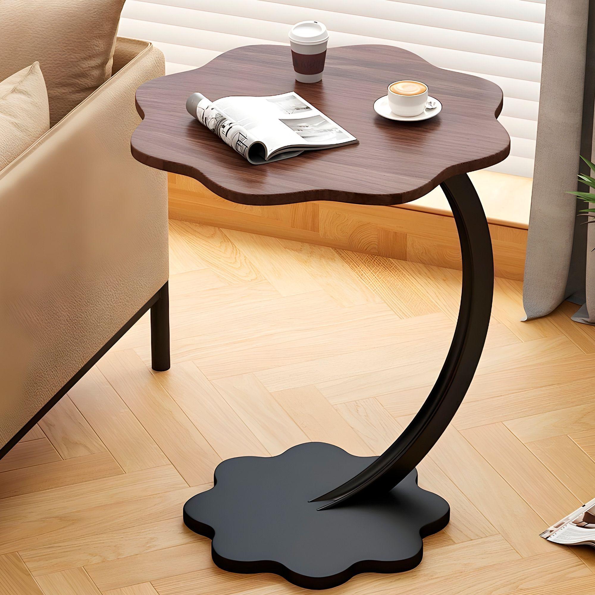 Mesa Centro Flor Redonda Living Lateral Auxiliar 59x40 Cm-3