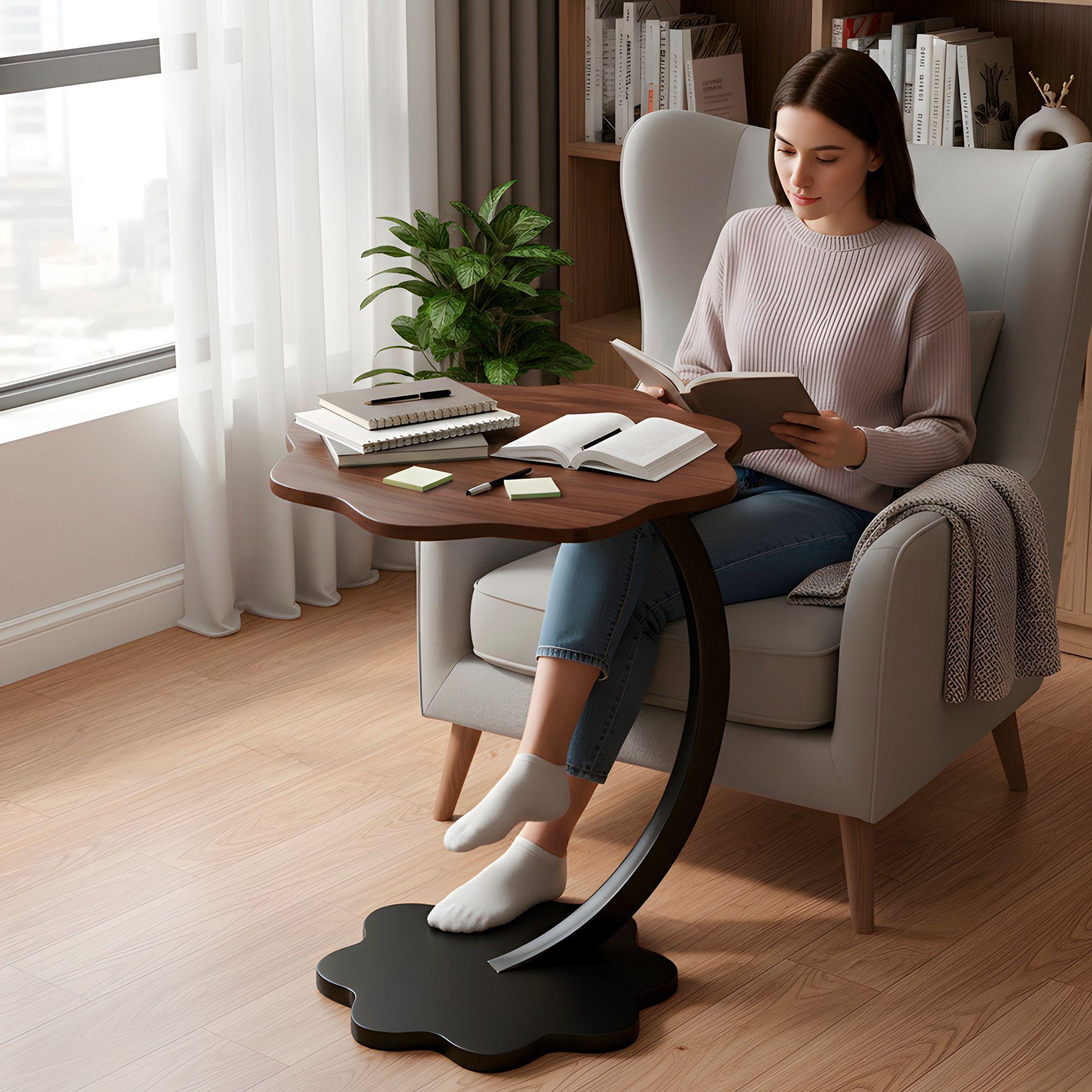 Mesa Centro Flor Redonda Living Lateral Auxiliar 59x40 Cm-6