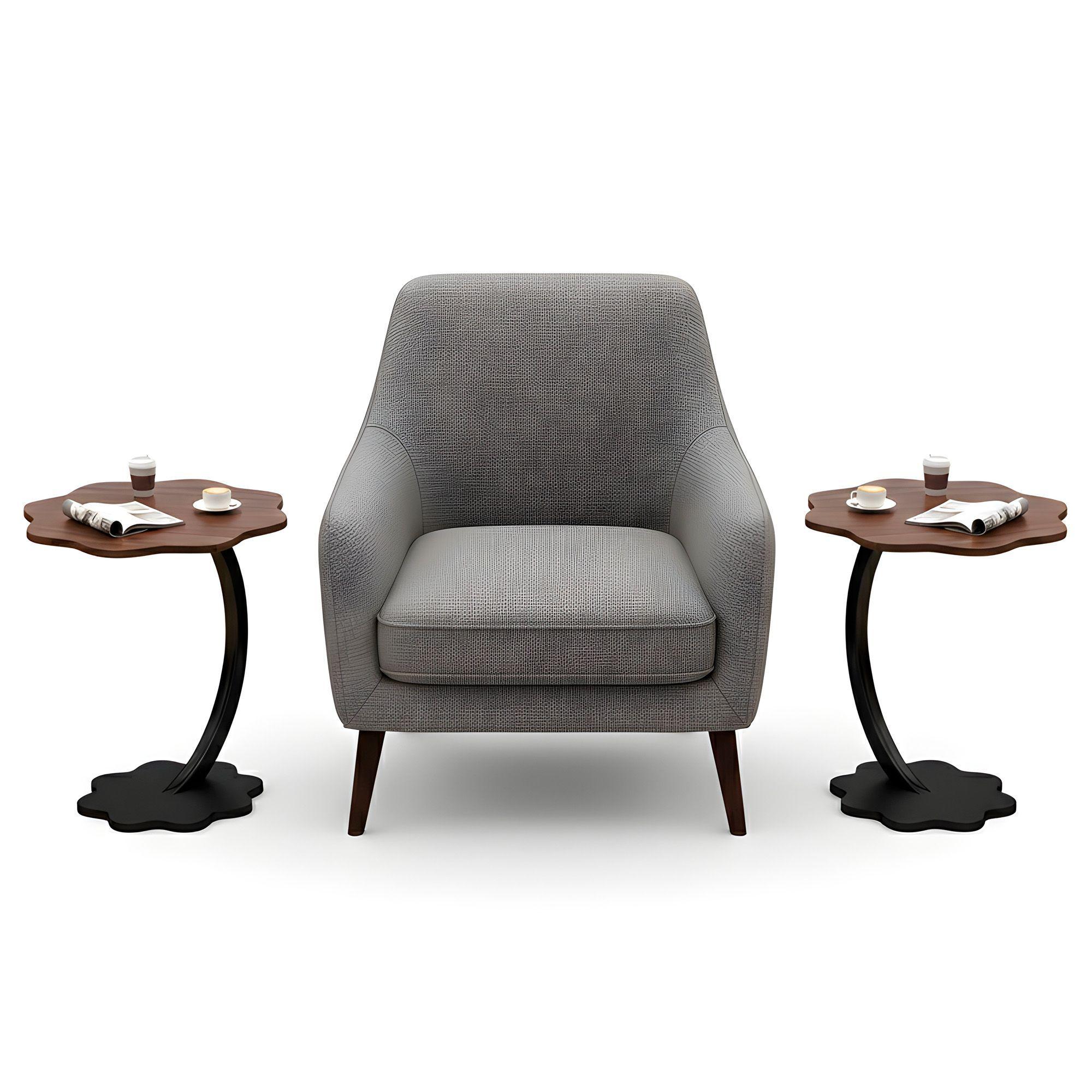 Mesa Centro Flor Redonda Living Lateral Auxiliar 59x40 Cm-8