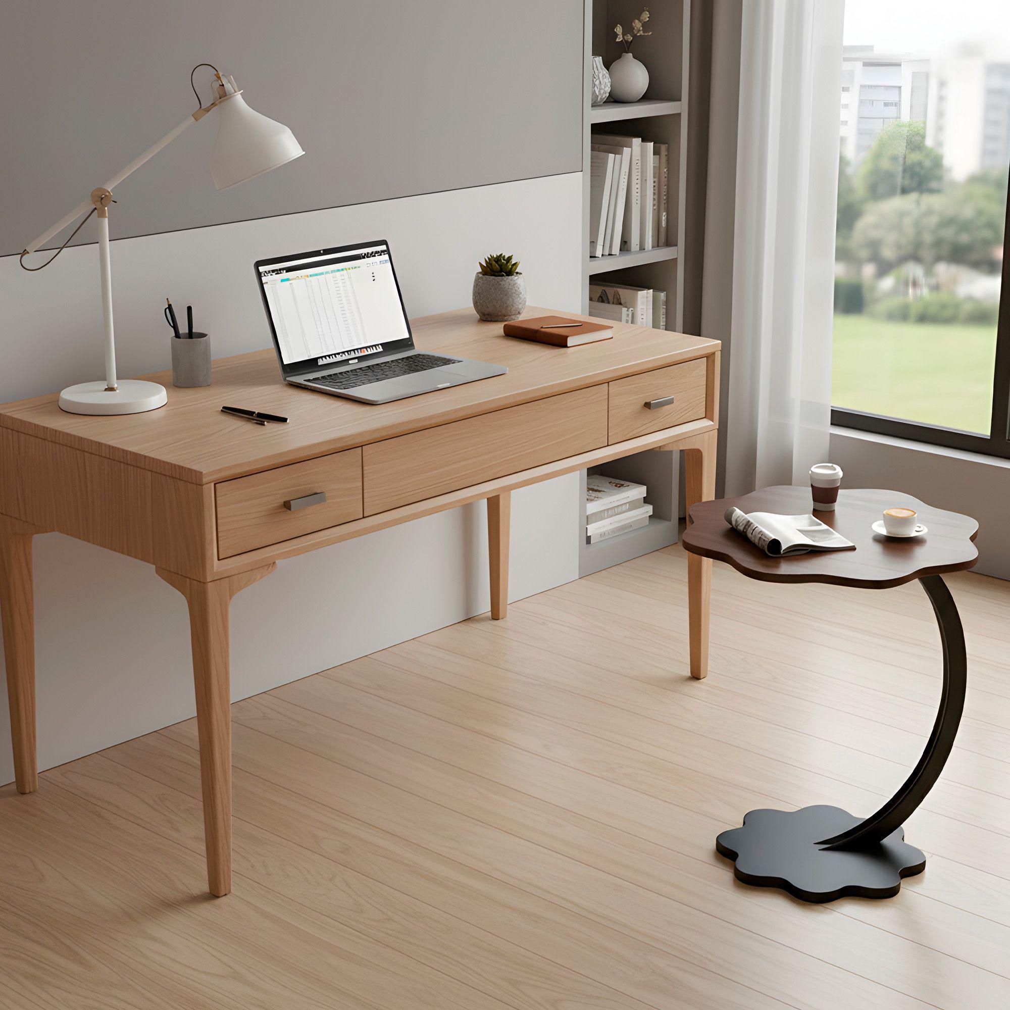 Mesa Centro Flor Redonda Living Lateral Auxiliar 59x40 Cm-9