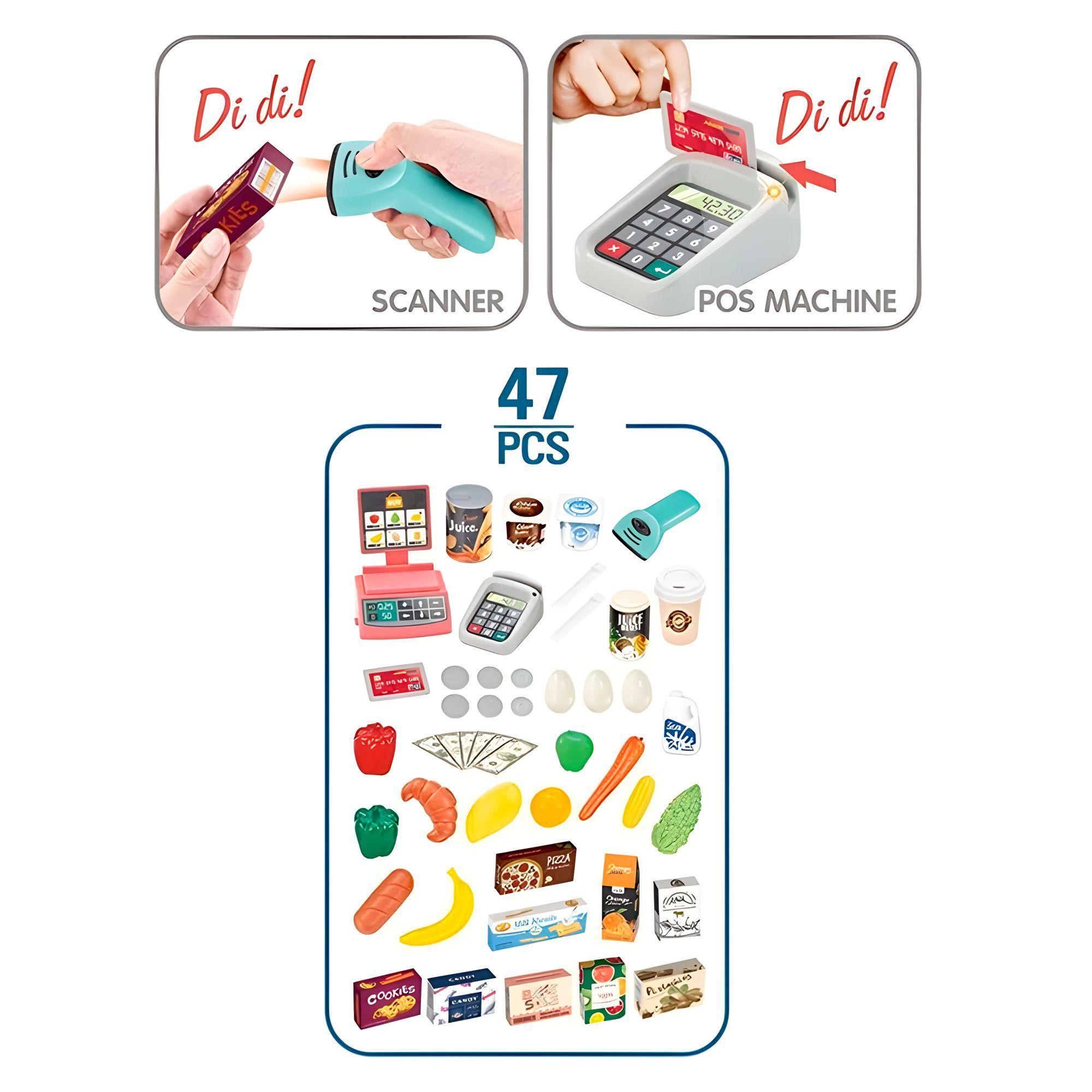 Set 48 Pcs Supermercado Carrito Alimentos Juguete Niños Colores-7