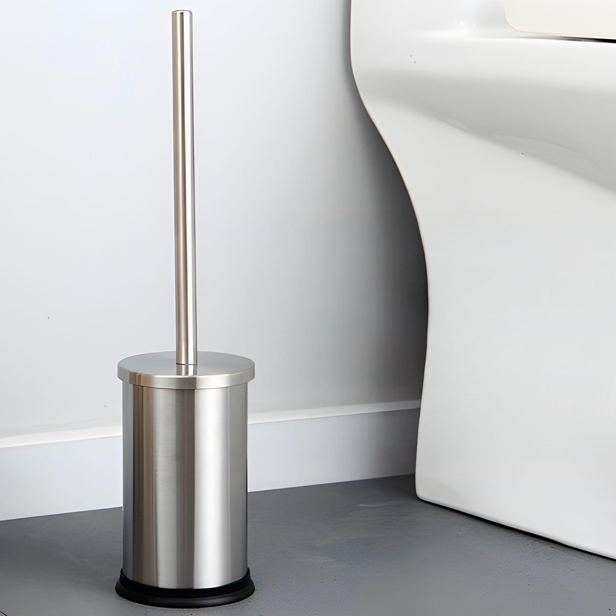 Escobilla Baño Cepillo Limpieza Con Soporte Acero Inoxidable-3
