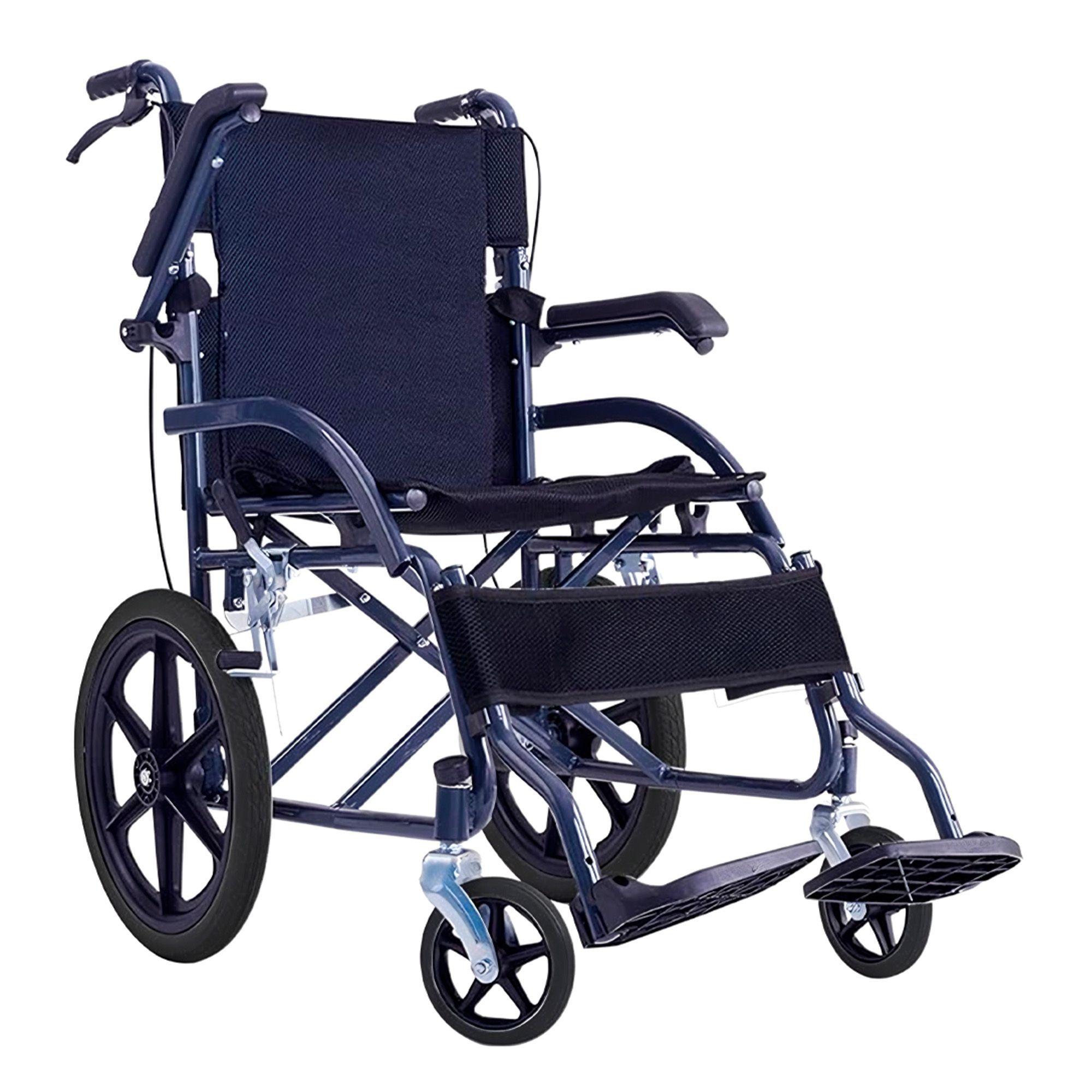 Silla De Ruedas Geriátrica Plegable Apoya Brazos Abatibles-0