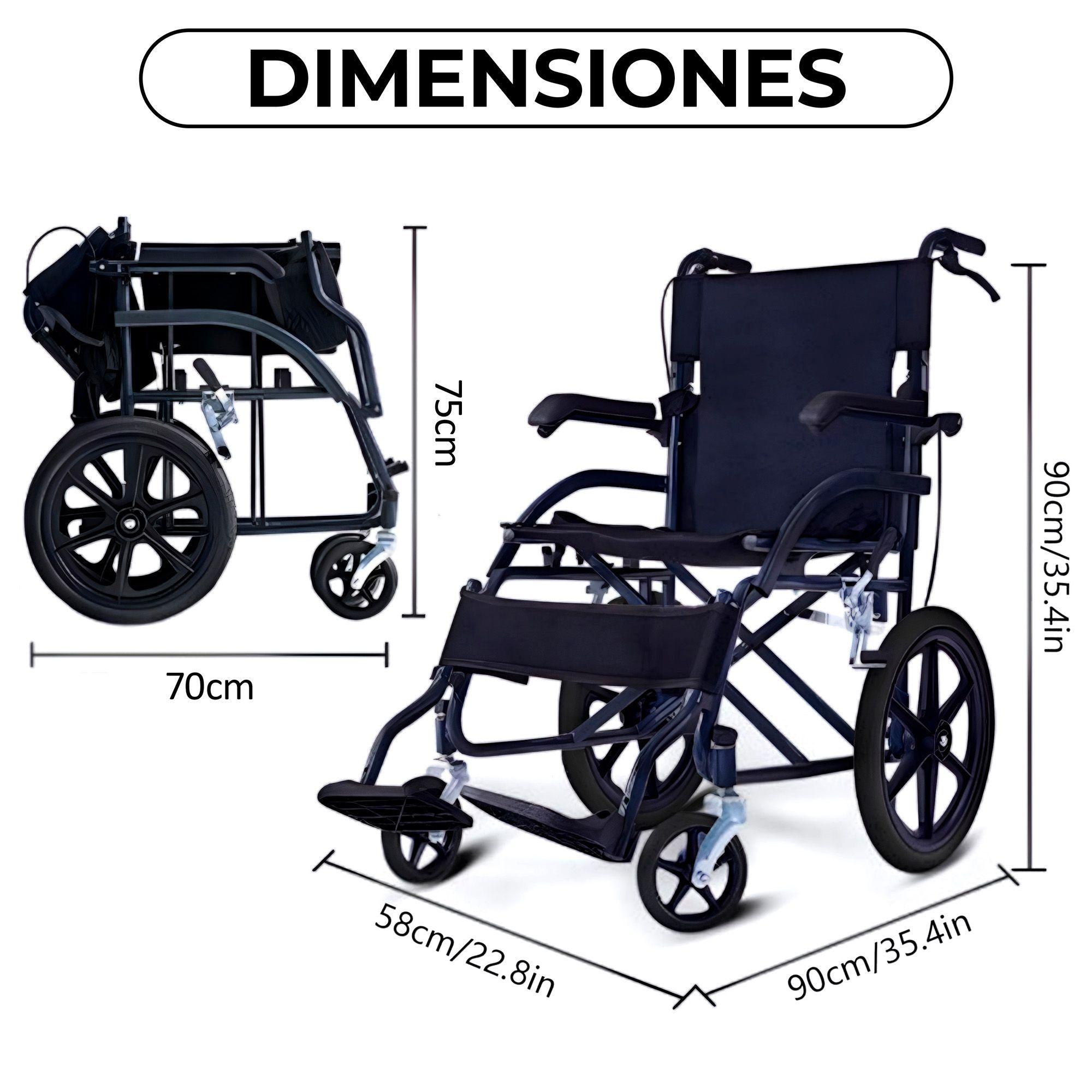 Silla De Ruedas Geriátrica Plegable Apoya Brazos Abatibles-1
