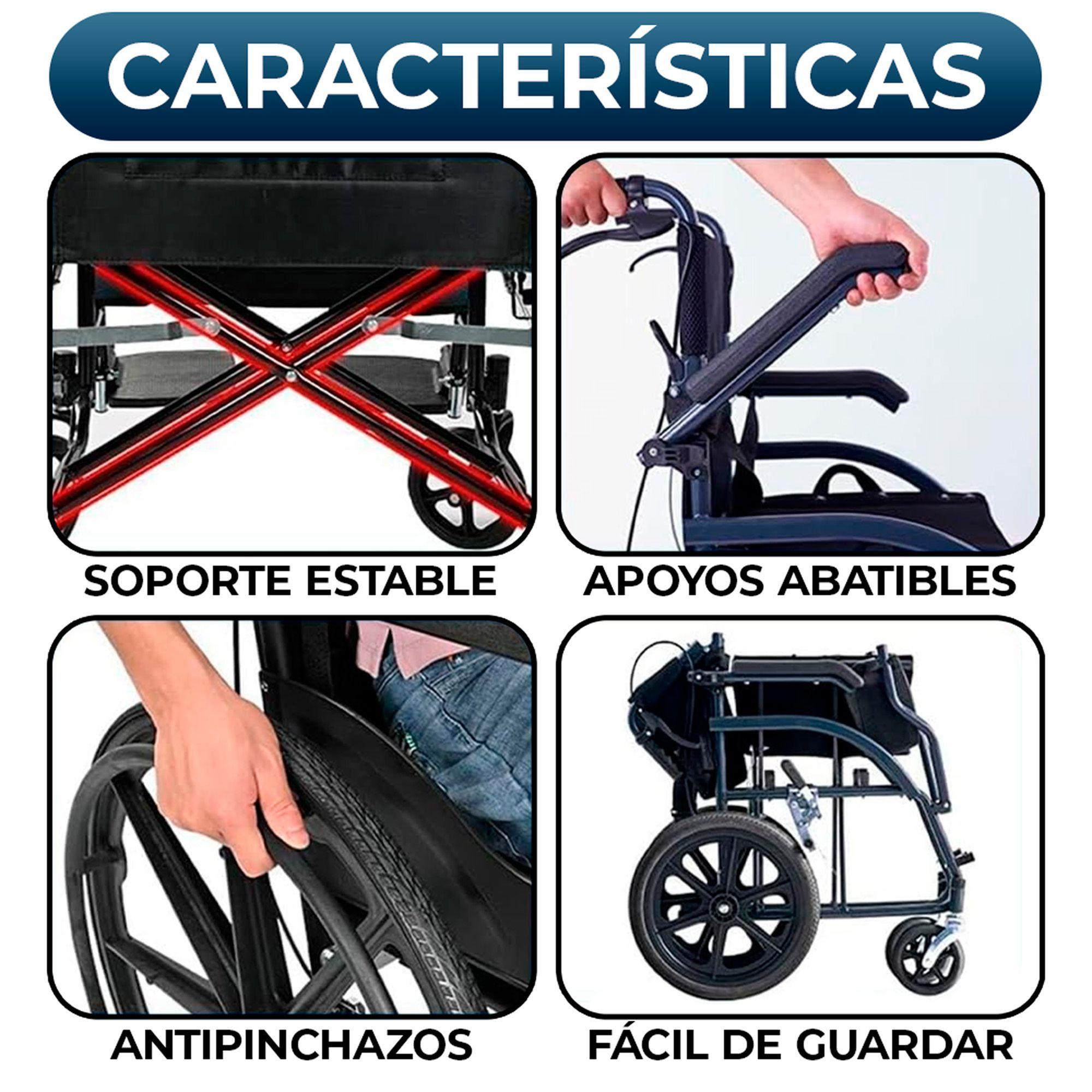 Silla De Ruedas Geriátrica Plegable Apoya Brazos Abatibles-2