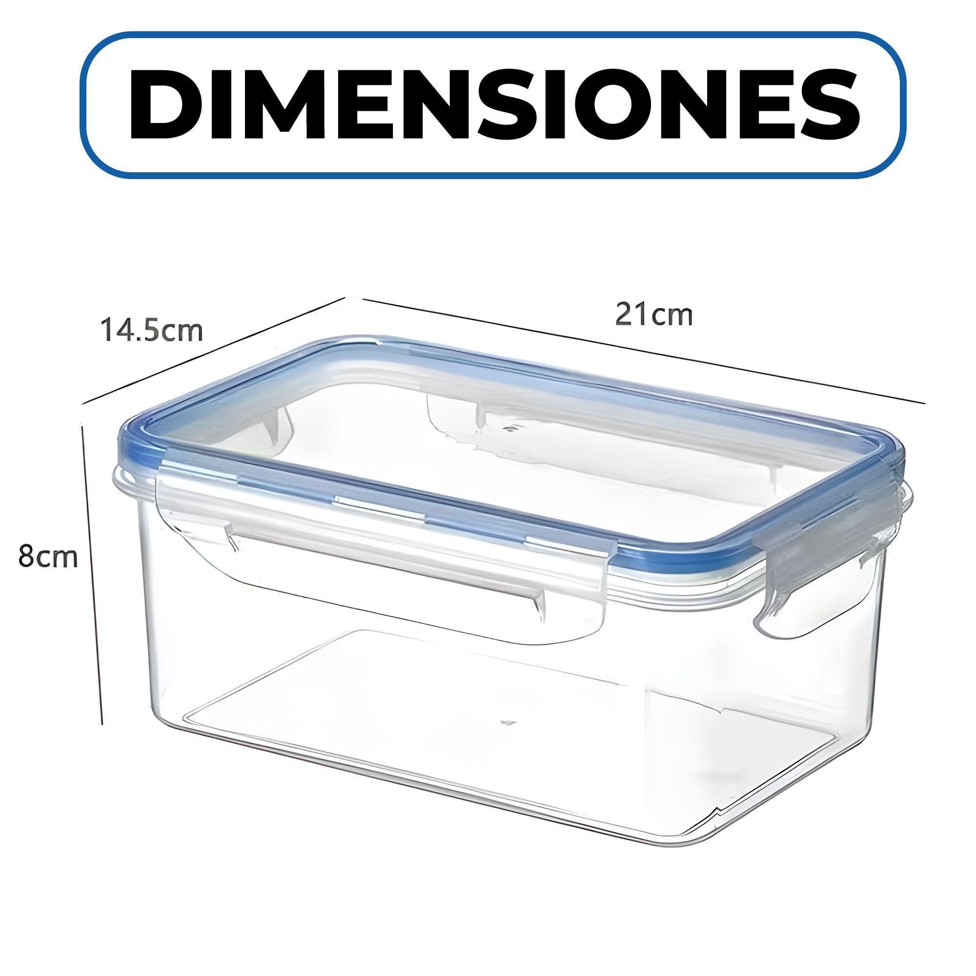 3 Taper Contenedor Hermético Plástico 1500ml Comida Almuerzo-1