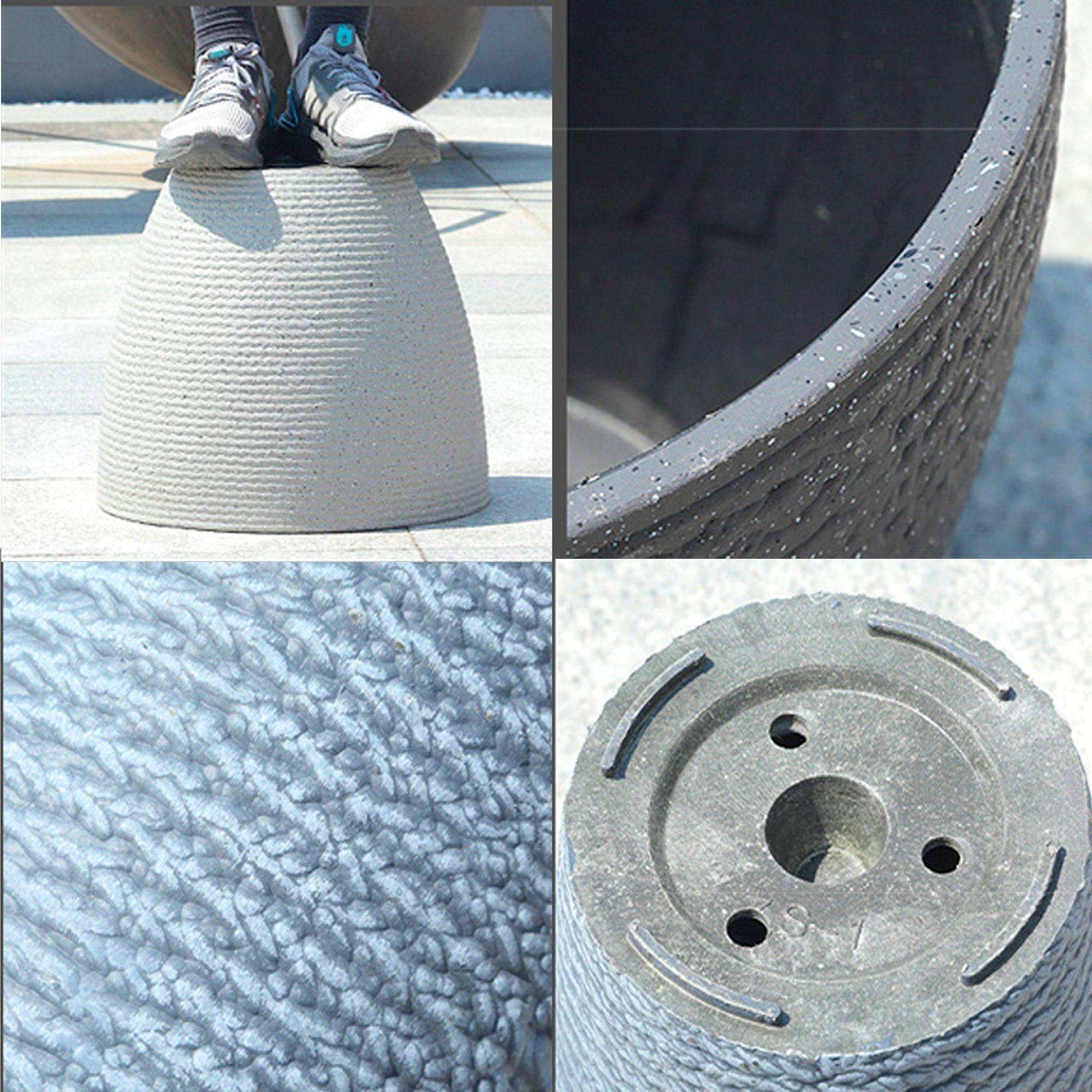 Maceta Redonda De Plástico Con Textura Diseño Rayas 30cm-2