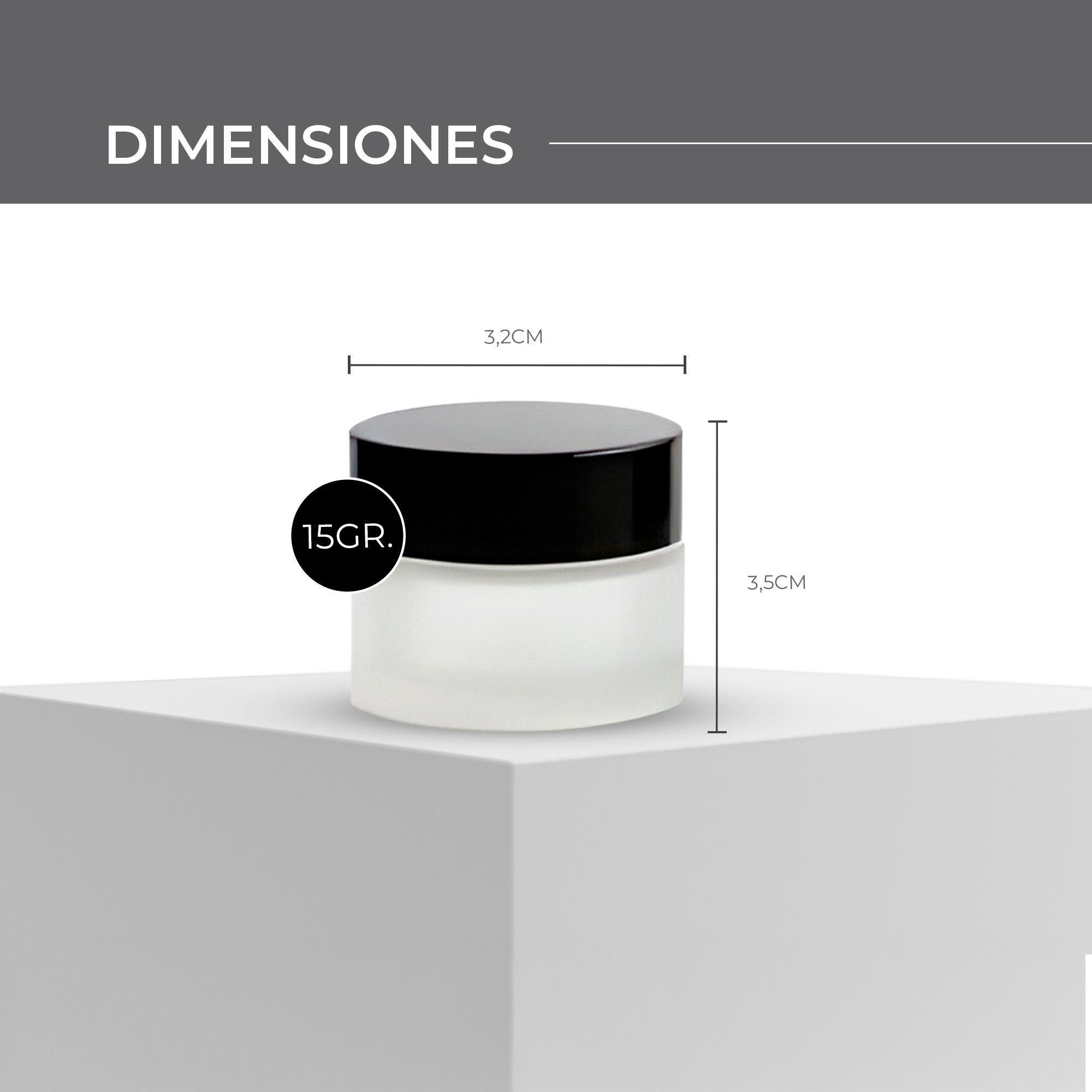 Set 24 Botella Esmerilada De Vidrio Crema Tapa Negra 15g-4