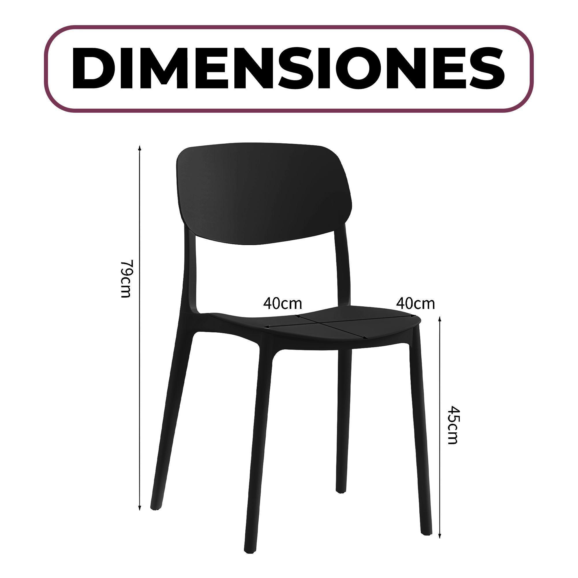 Sillas Comedor Plástico Respaldo Taburete Minimalista-1
