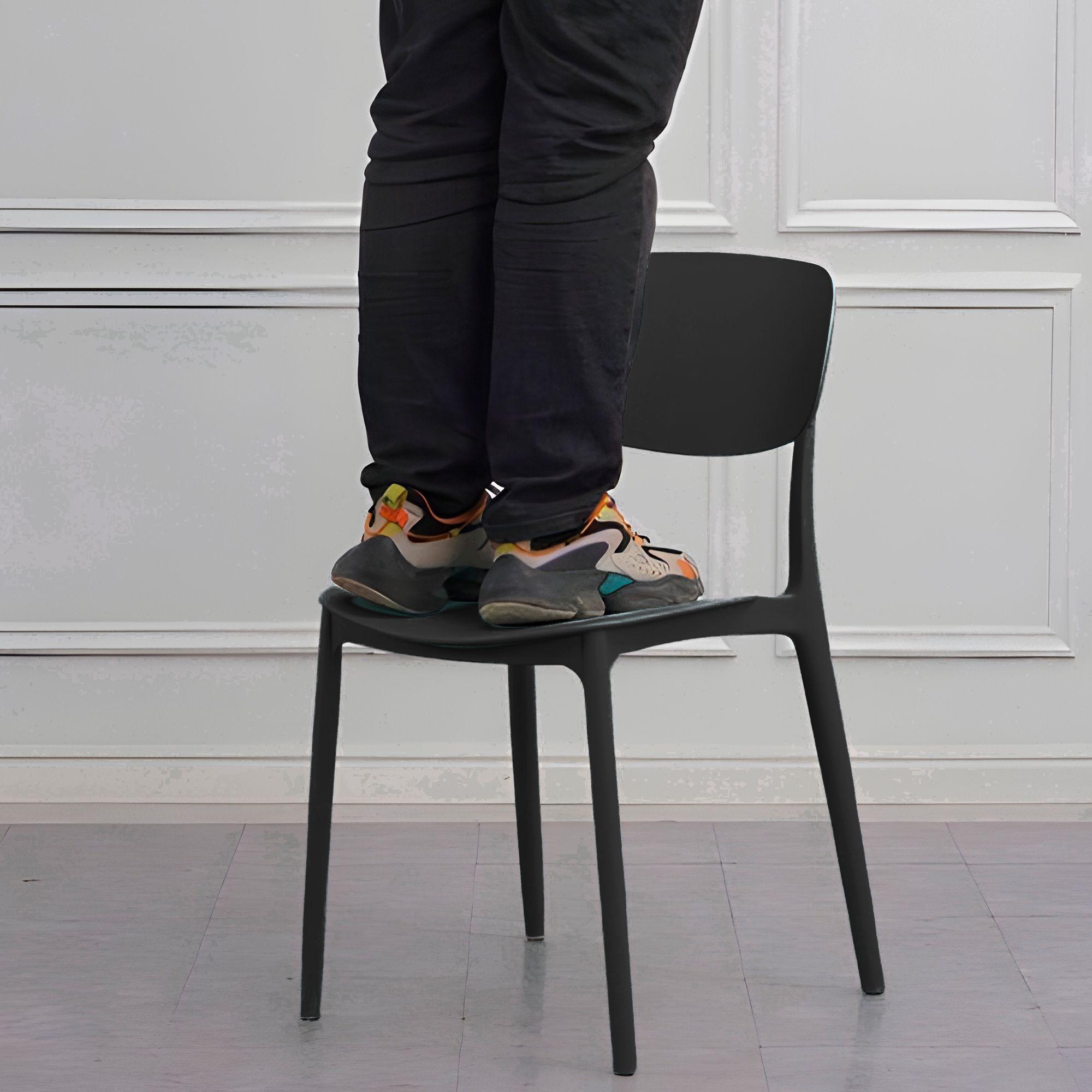 Sillas Comedor Plástico Respaldo Taburete Minimalista-3