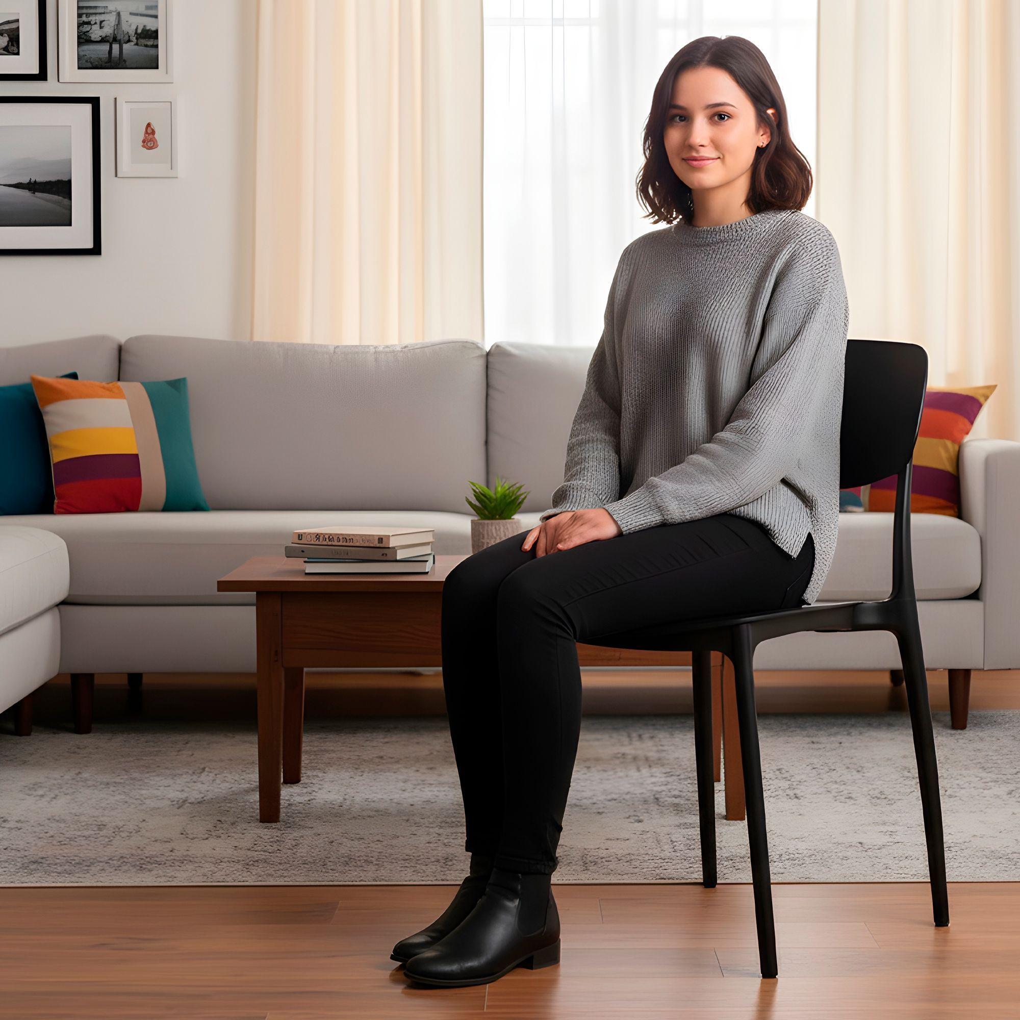 Sillas Comedor Plástico Respaldo Taburete Minimalista-6