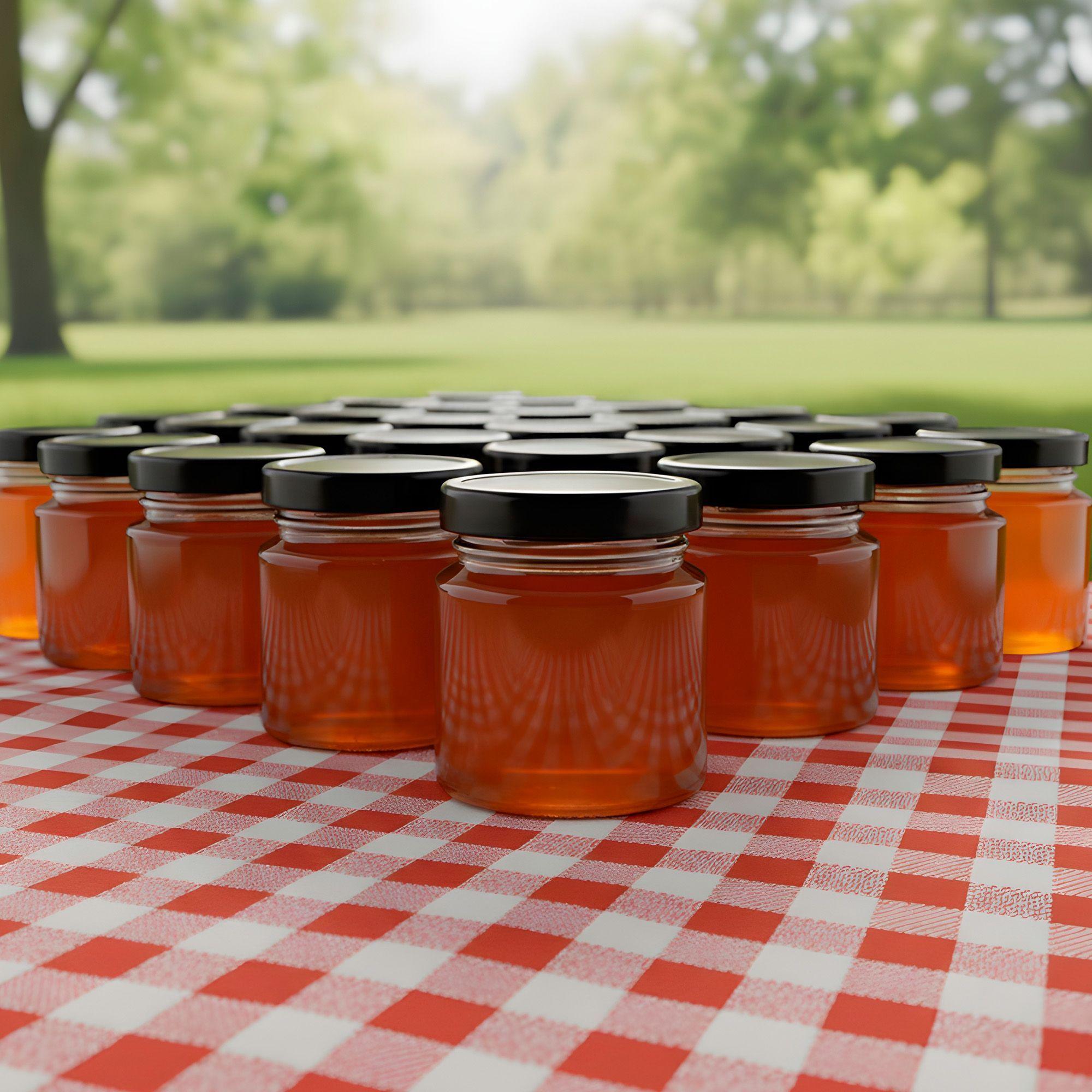 20 Frascos Vidrio Redondo Miel 50ml Mermelada Tapa Aluminio-4