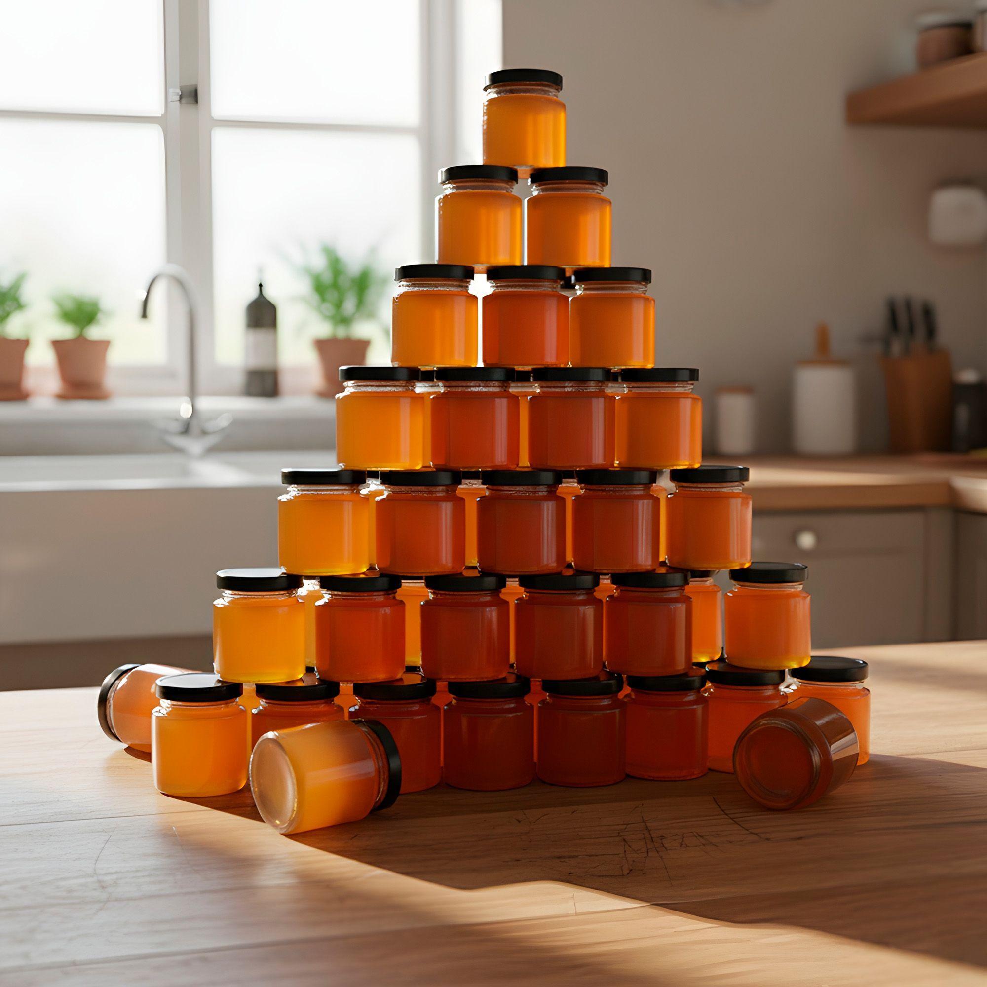 20 Frascos Vidrio Redondo Miel 50ml Mermelada Tapa Aluminio-6