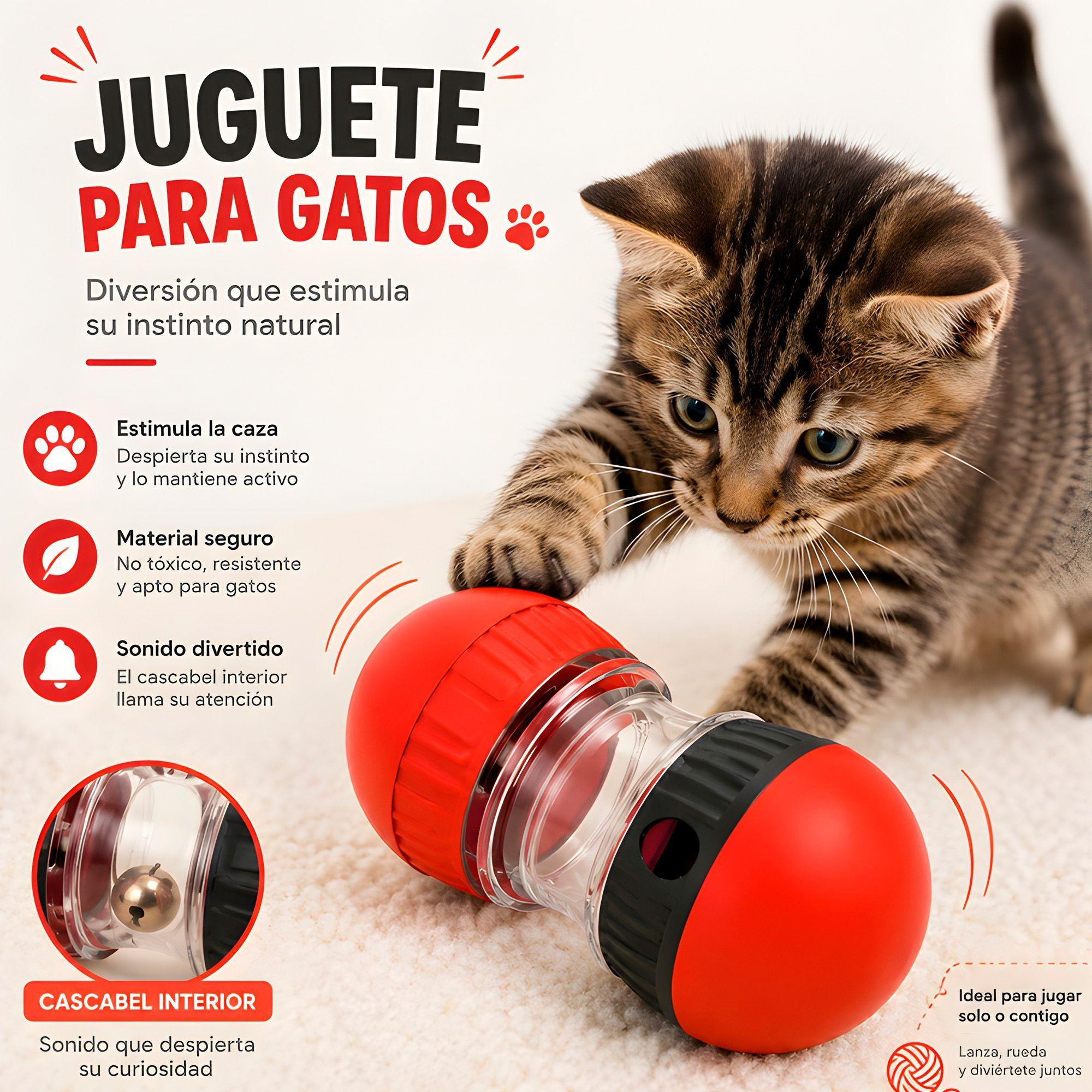 Juguete Gatos Mascota Interactivo Dispensador Alimento-7