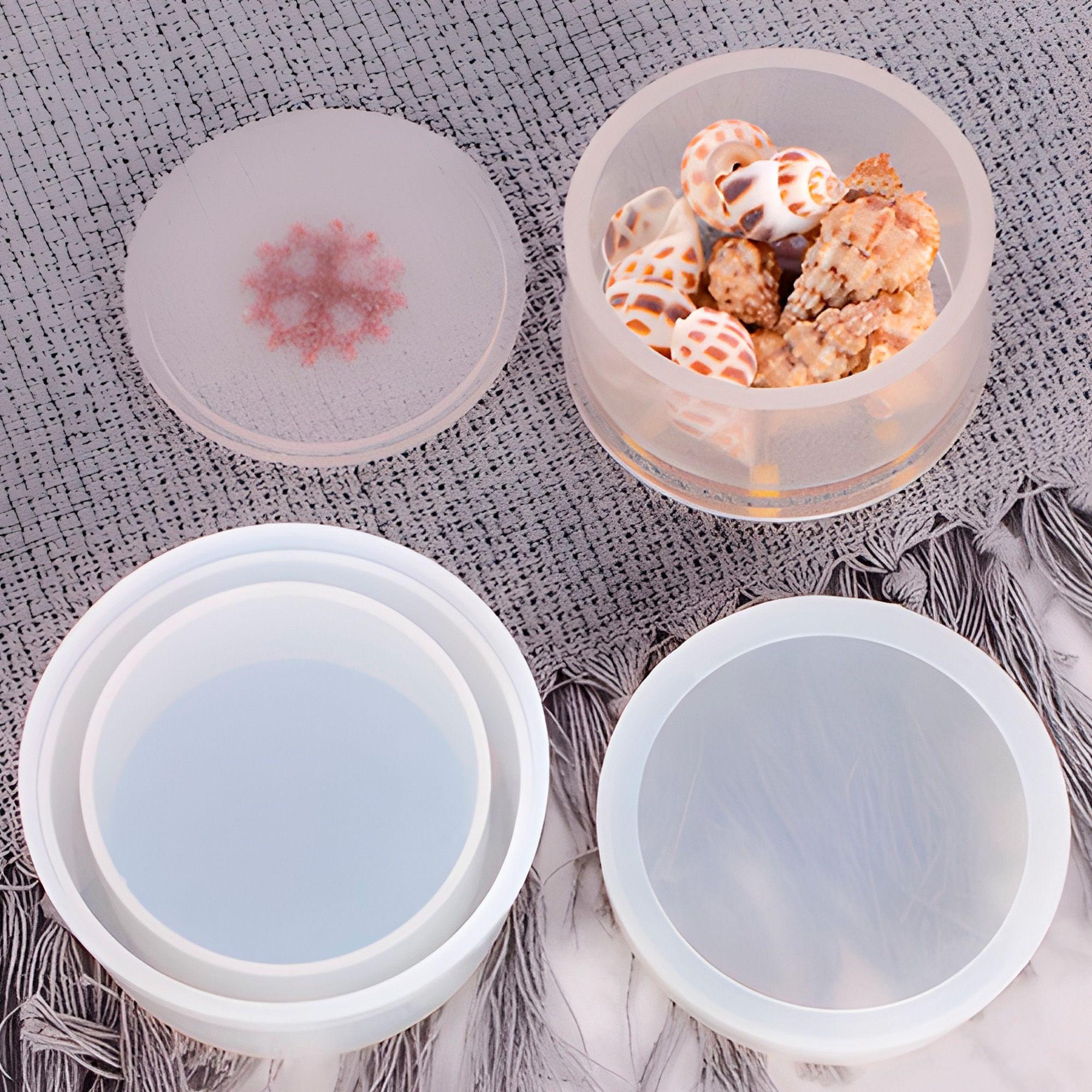 3 Moldes Silicona Resina Circular Hexagonal Cuadrado-6