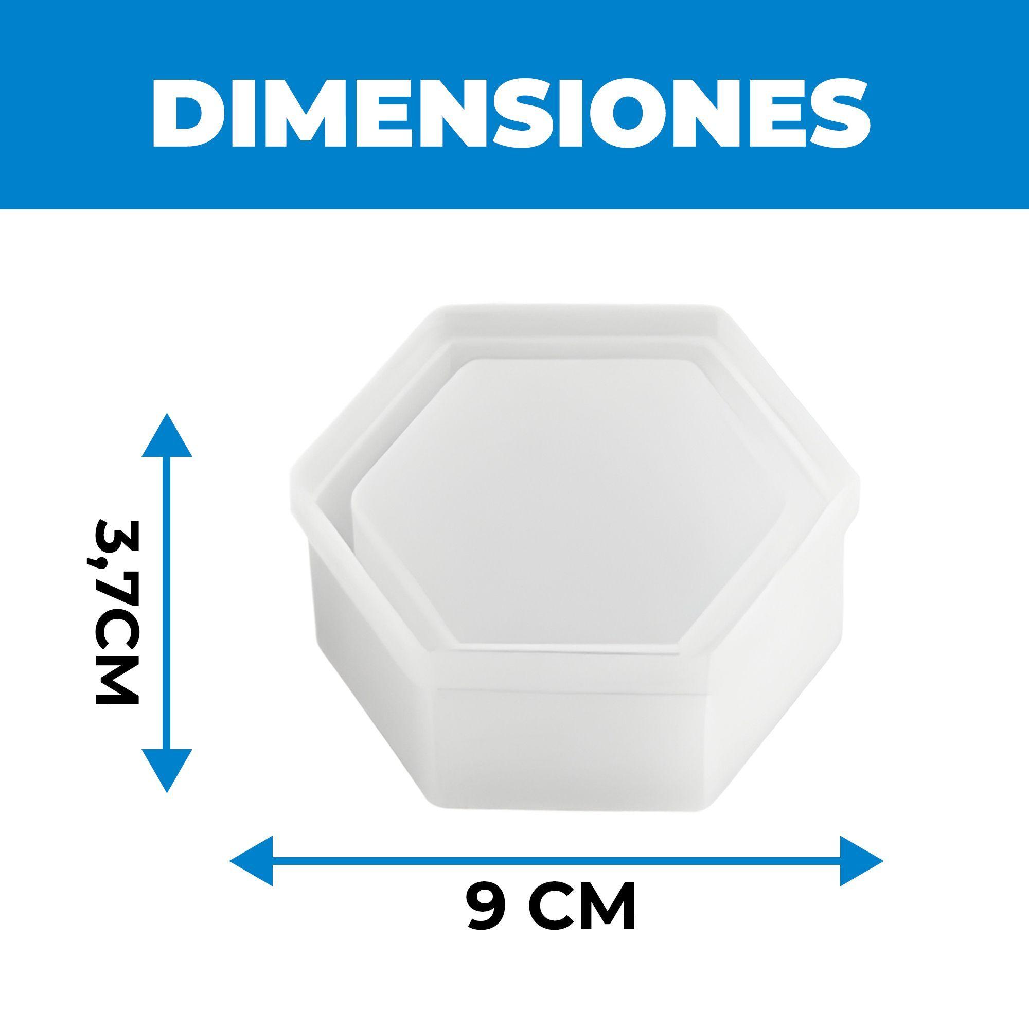 3 Moldes Silicona Resina Circular Hexagonal Cuadrado-7