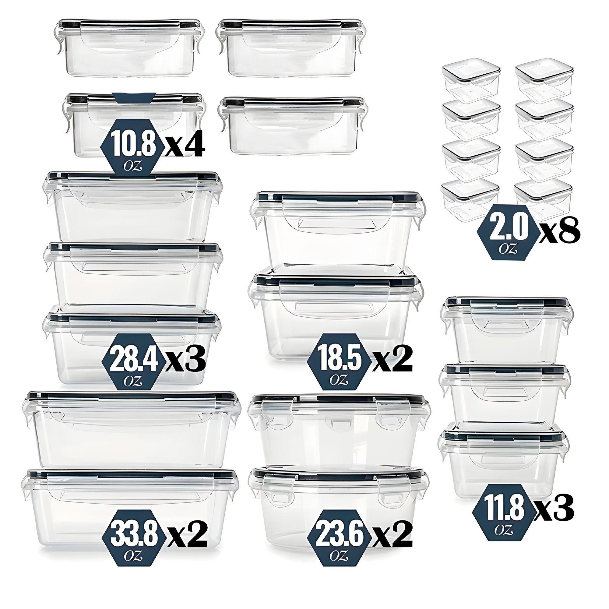 Set 24 Taper Herméticos Plásticos Almacenamiento Cocina-7