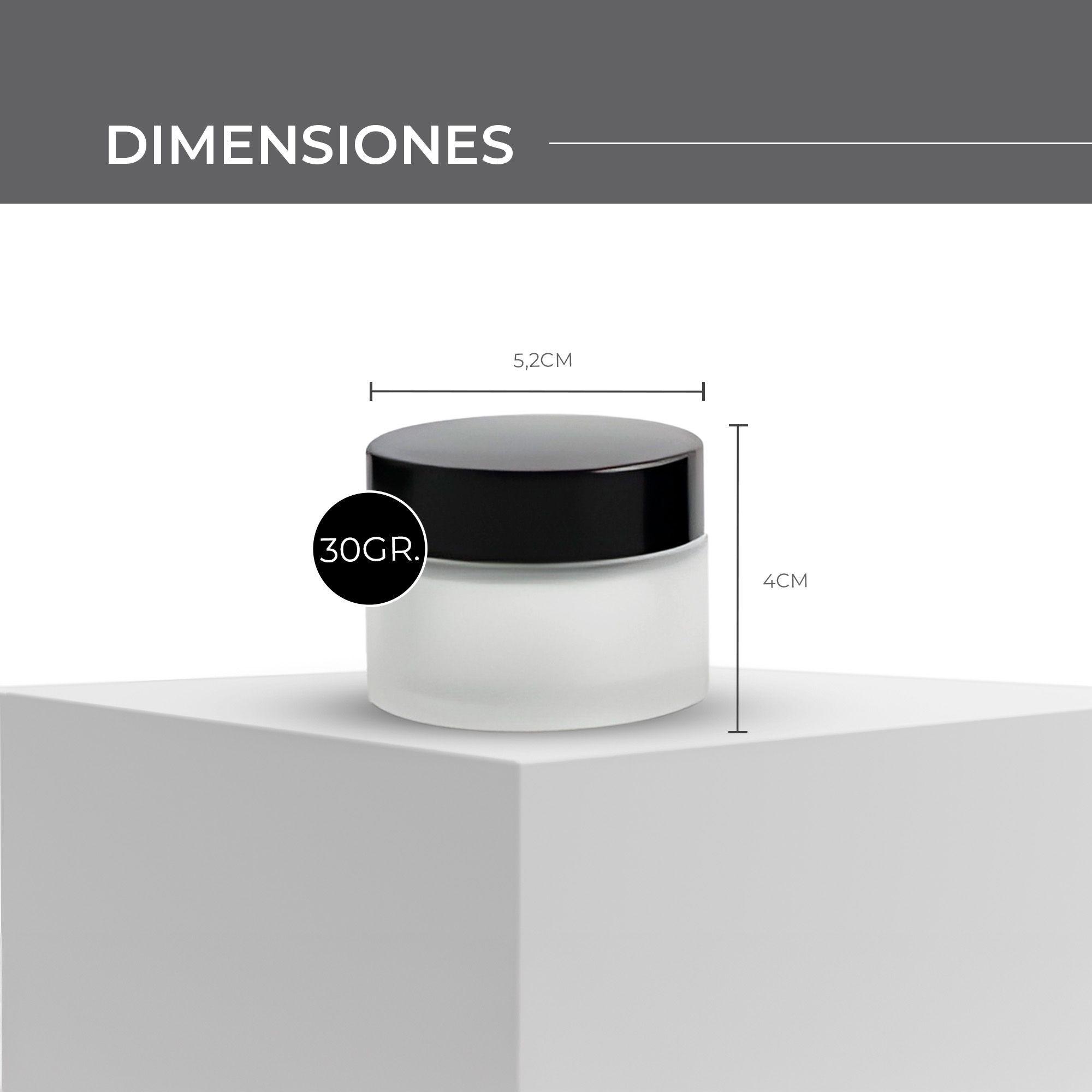 Set 24 Botella Esmerilada De Vidrio Crema Tapa Negra 30g-4