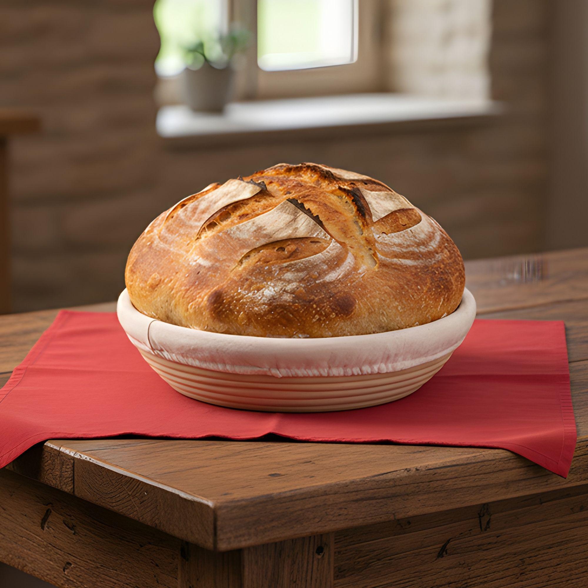 Banneton Redondo Con Funda Fermentadora Alimentos Pan-9