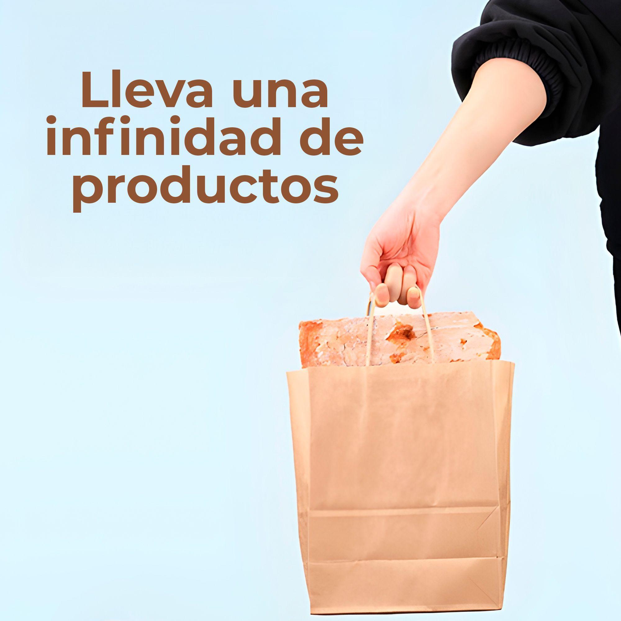 Bolsa Papel Kraft Ecologica Marron 21x11x27cm Pack X100-5