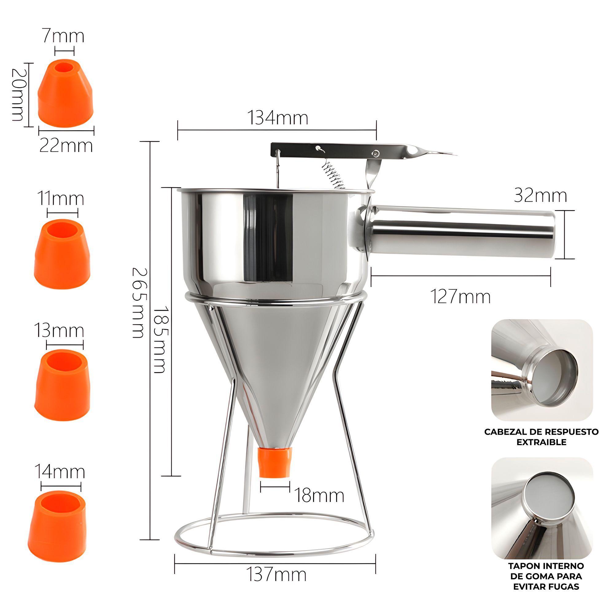 Dispensador Embudo Vela Cera Parafina Acero Inox 1200ml-1
